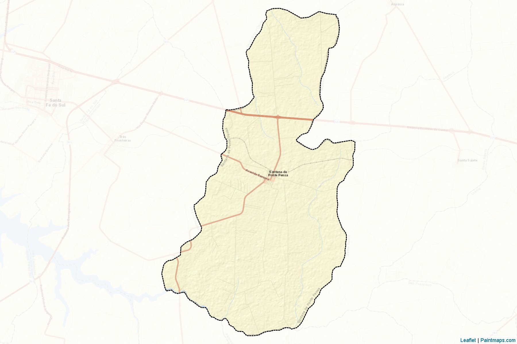 Muestras de recorte de mapas Santana da Ponte Pensa (Sao Paulo)-2