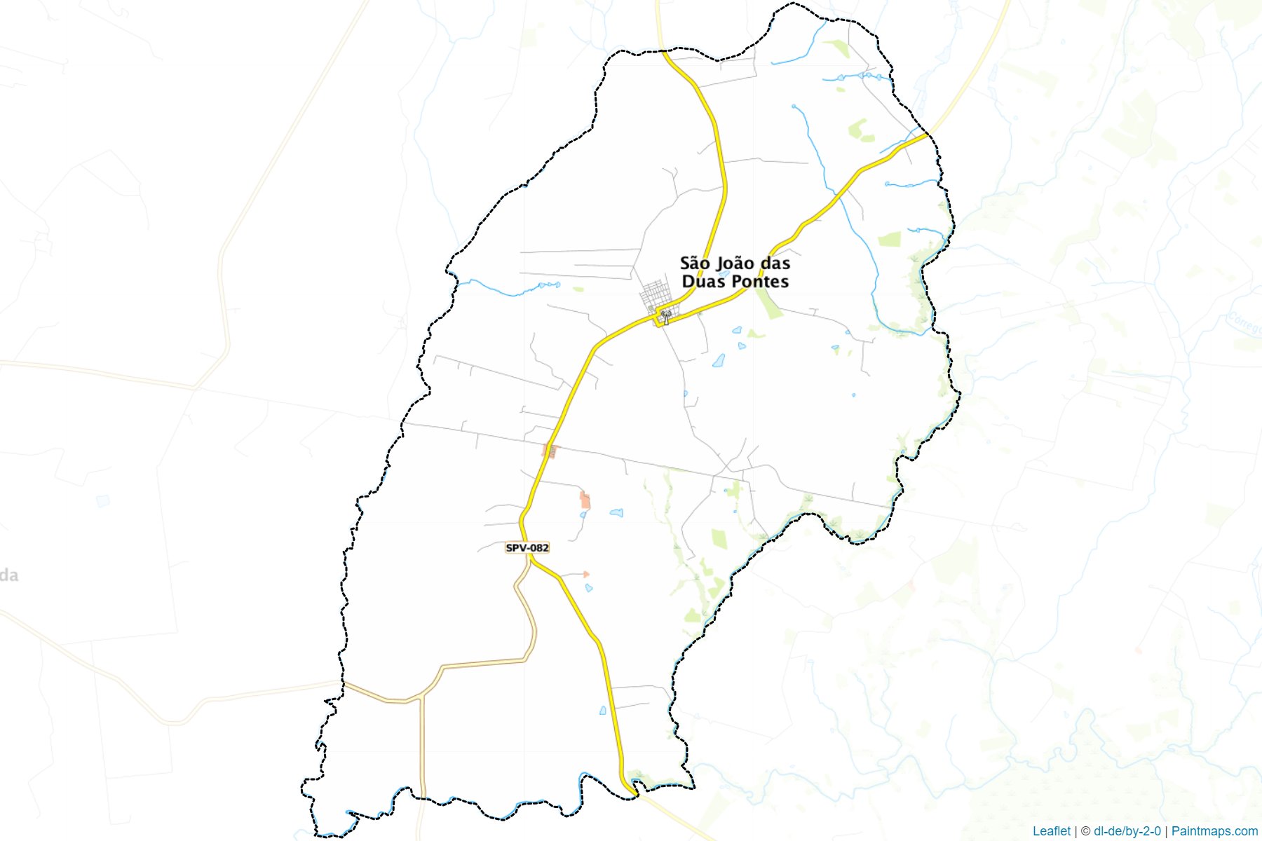 Muestras de recorte de mapas Sao Joao das Duas Pontes (Sao Paulo)-1