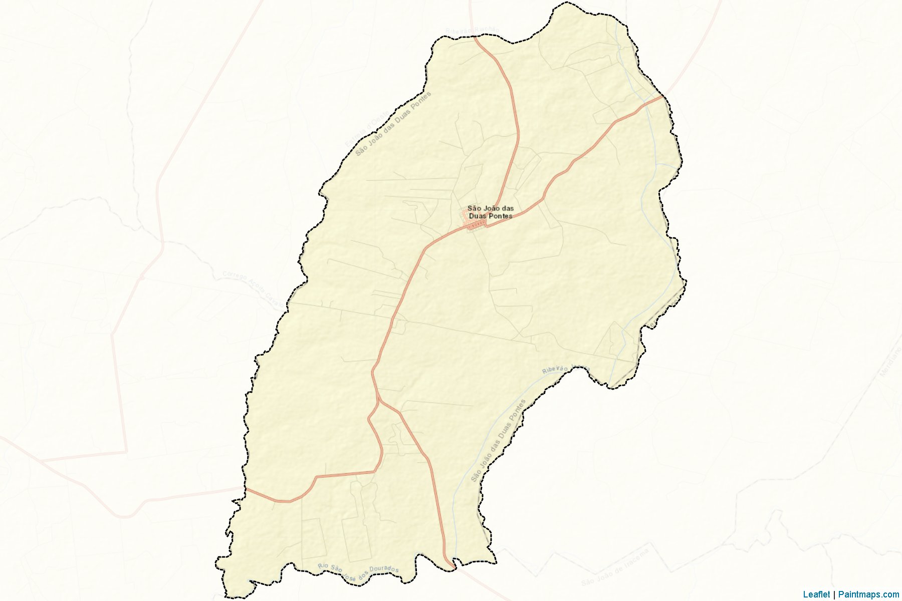 Muestras de recorte de mapas Sao Joao das Duas Pontes (Sao Paulo)-2