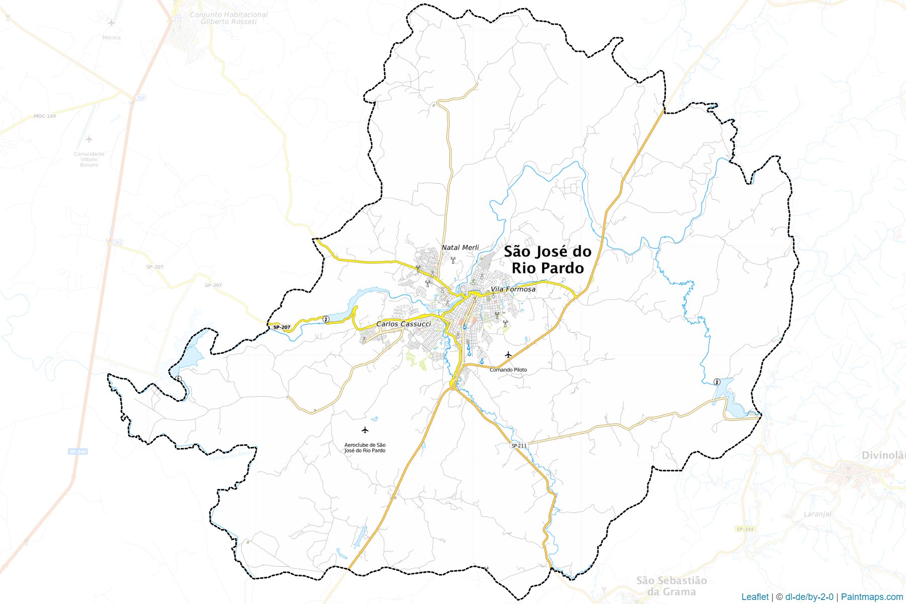 Muestras de recorte de mapas Sao Jose do Rio Pardo (Sao Paulo)-1