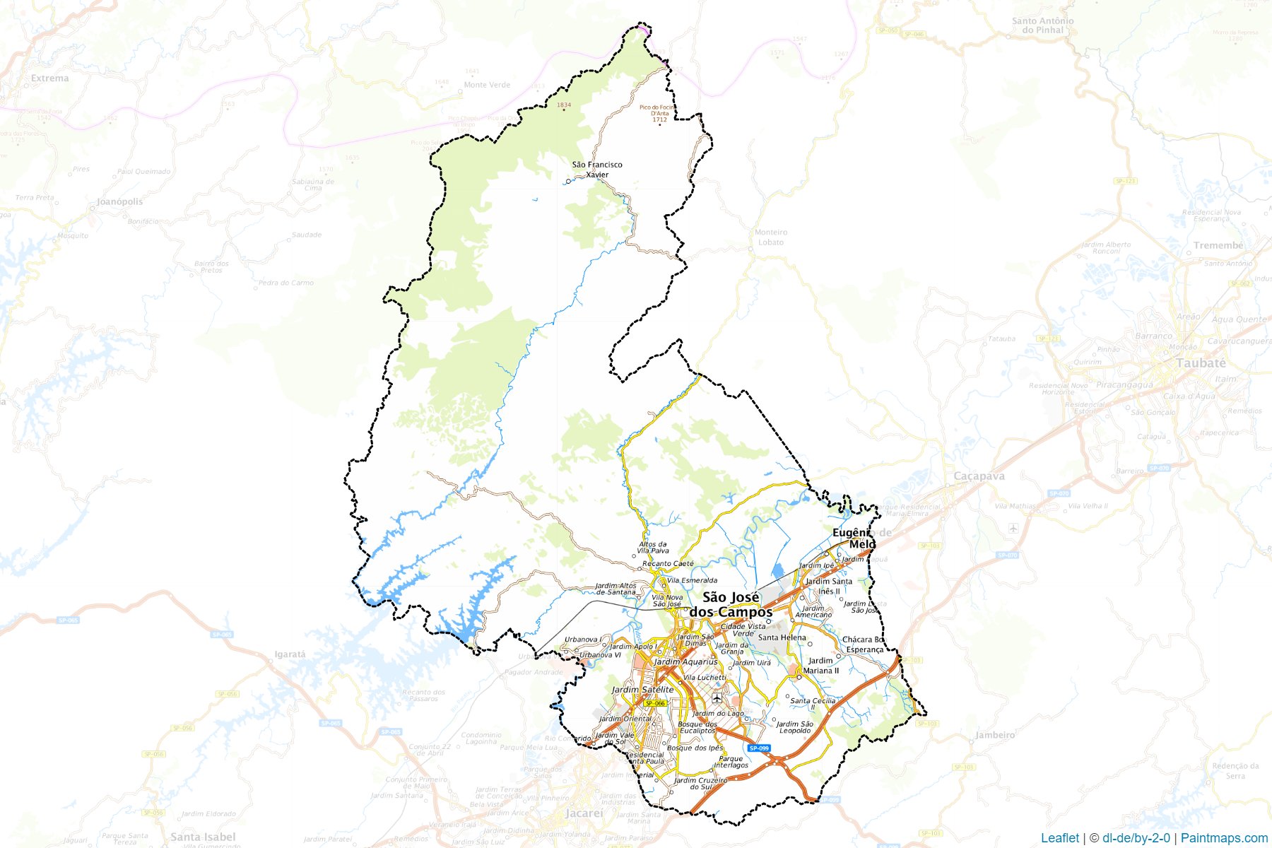 Muestras de recorte de mapas Sao Jose dos Campos (Sao Paulo)-1