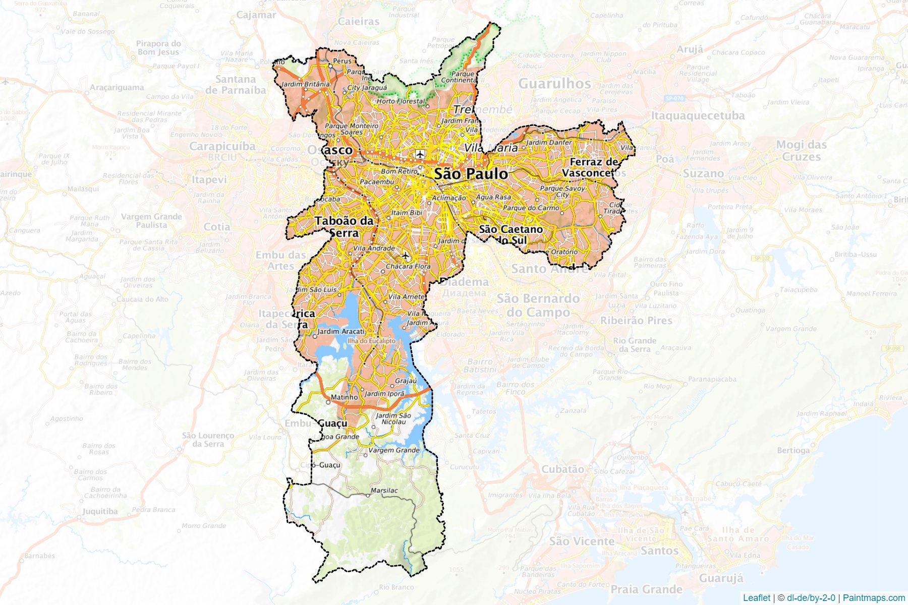 Muestras de recorte de mapas Sao Paulo (Sao Paulo)-1