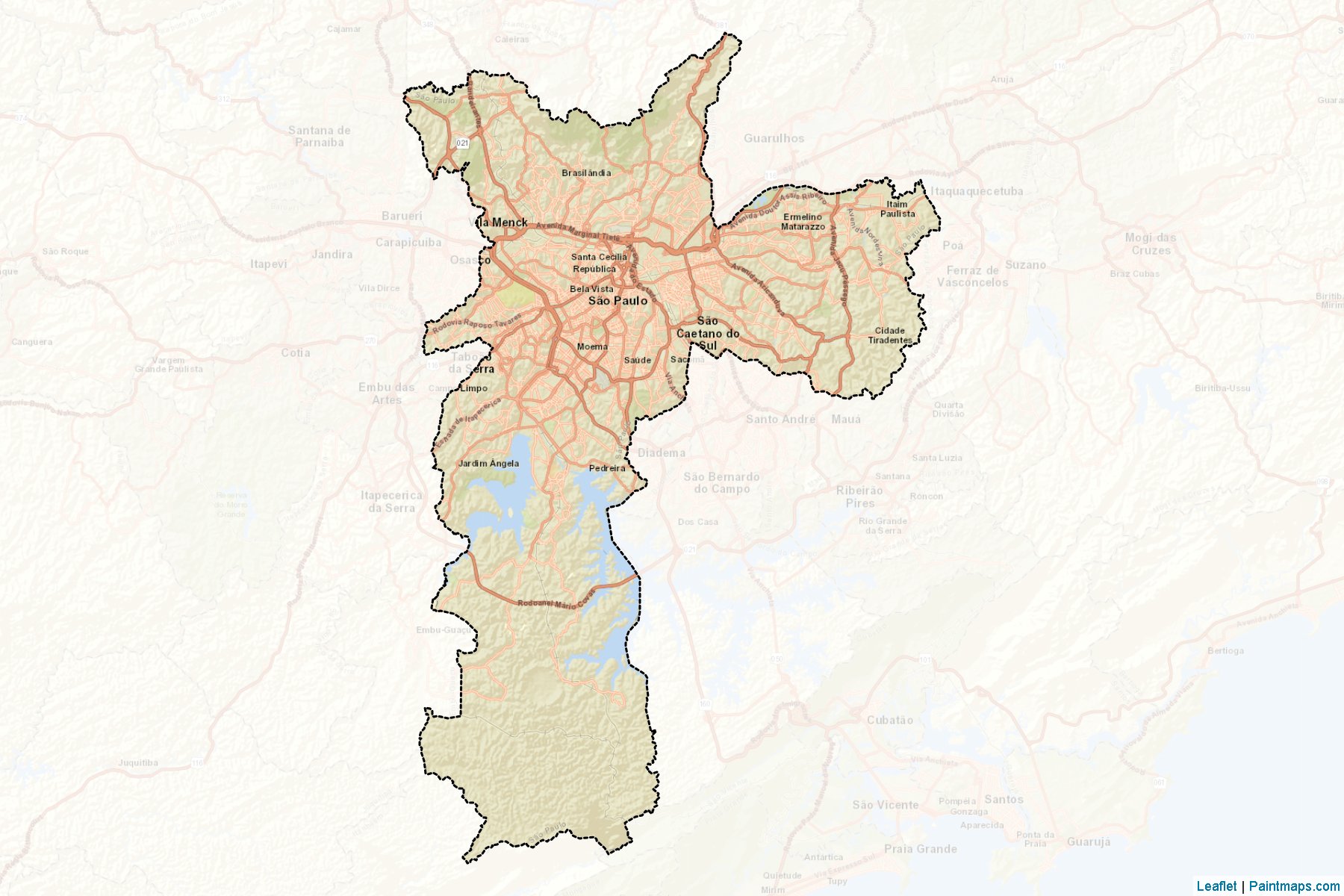 Muestras de recorte de mapas Sao Paulo (Sao Paulo)-2