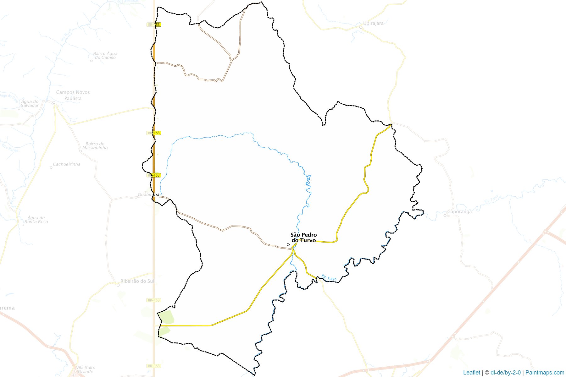 Muestras de recorte de mapas Sao Pedro do Turvo (Sao Paulo)-1