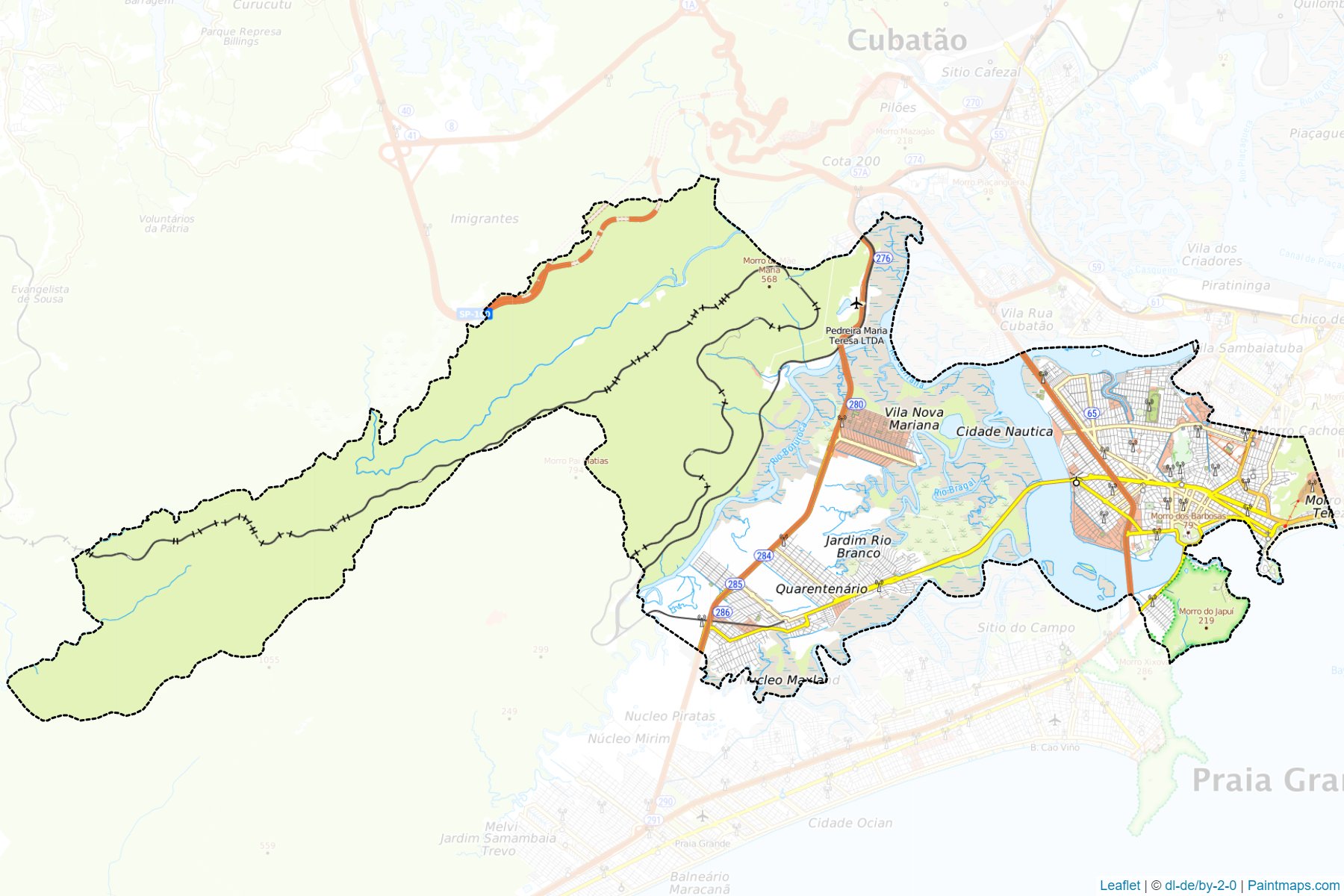 Muestras de recorte de mapas Sao Vicente (Sao Paulo)-1