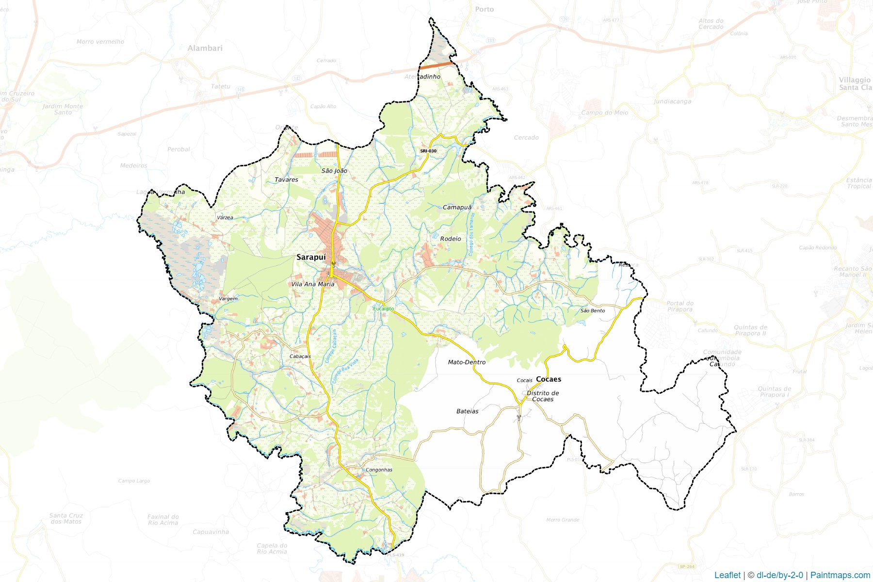 Muestras de recorte de mapas Sarapui (Sao Paulo)-1