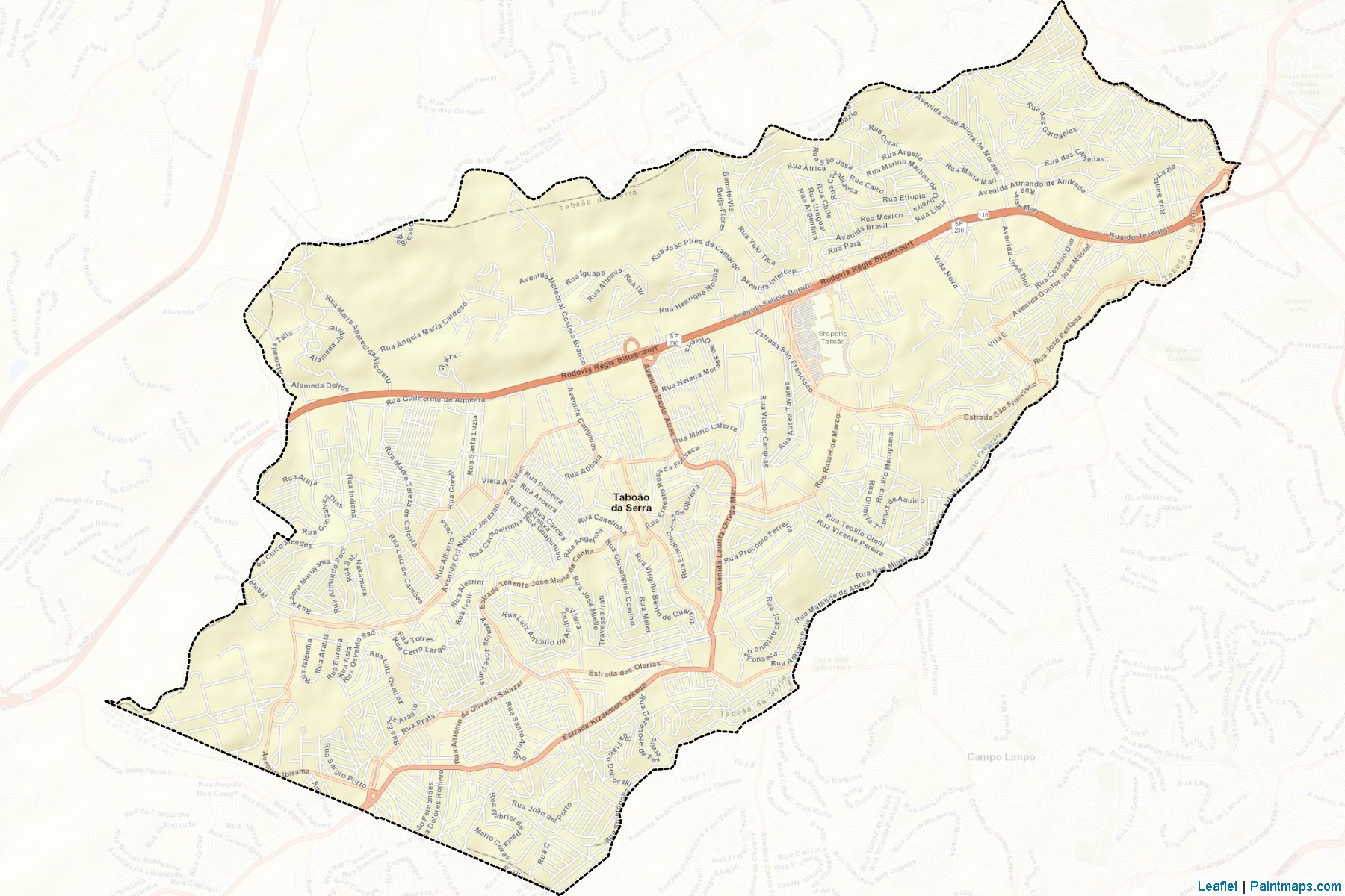 Muestras de recorte de mapas Taboao da Serra (Sao Paulo)-2