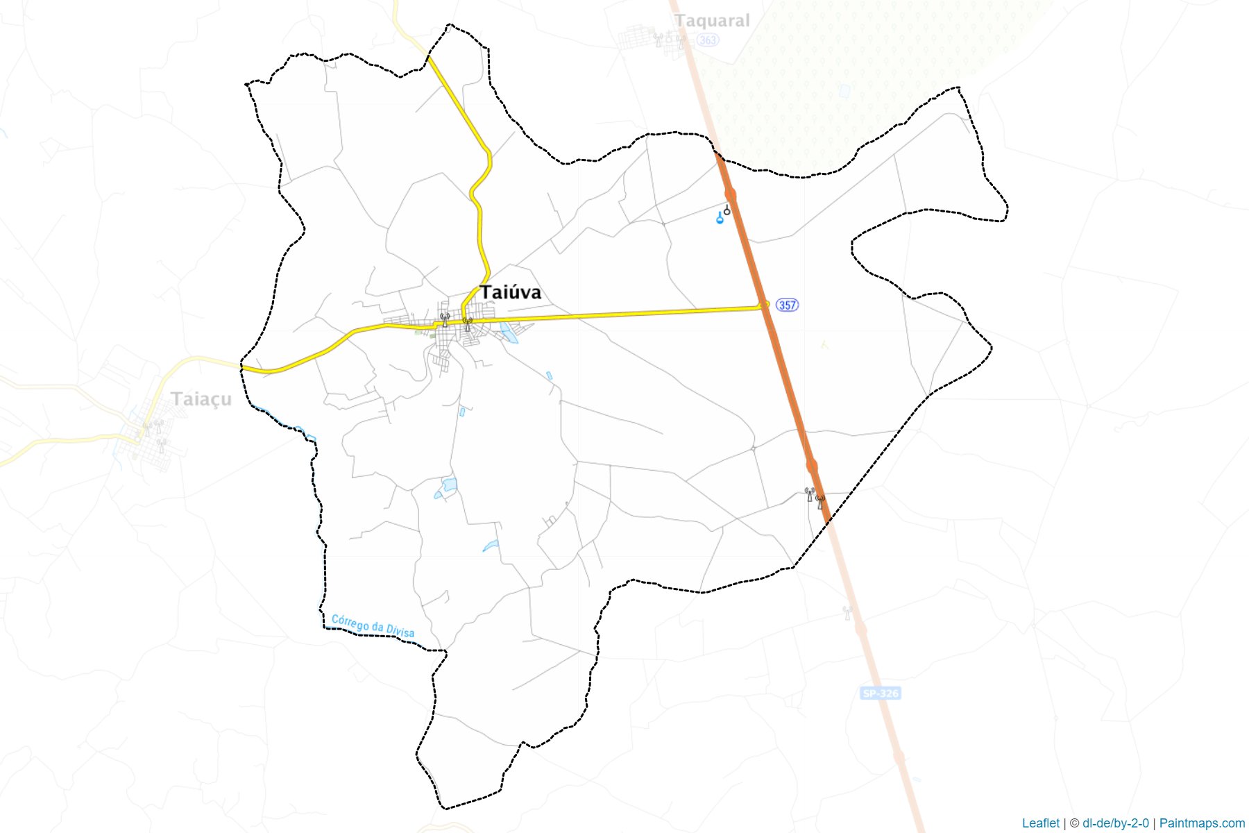 Muestras de recorte de mapas Taiuva (Sao Paulo)-1