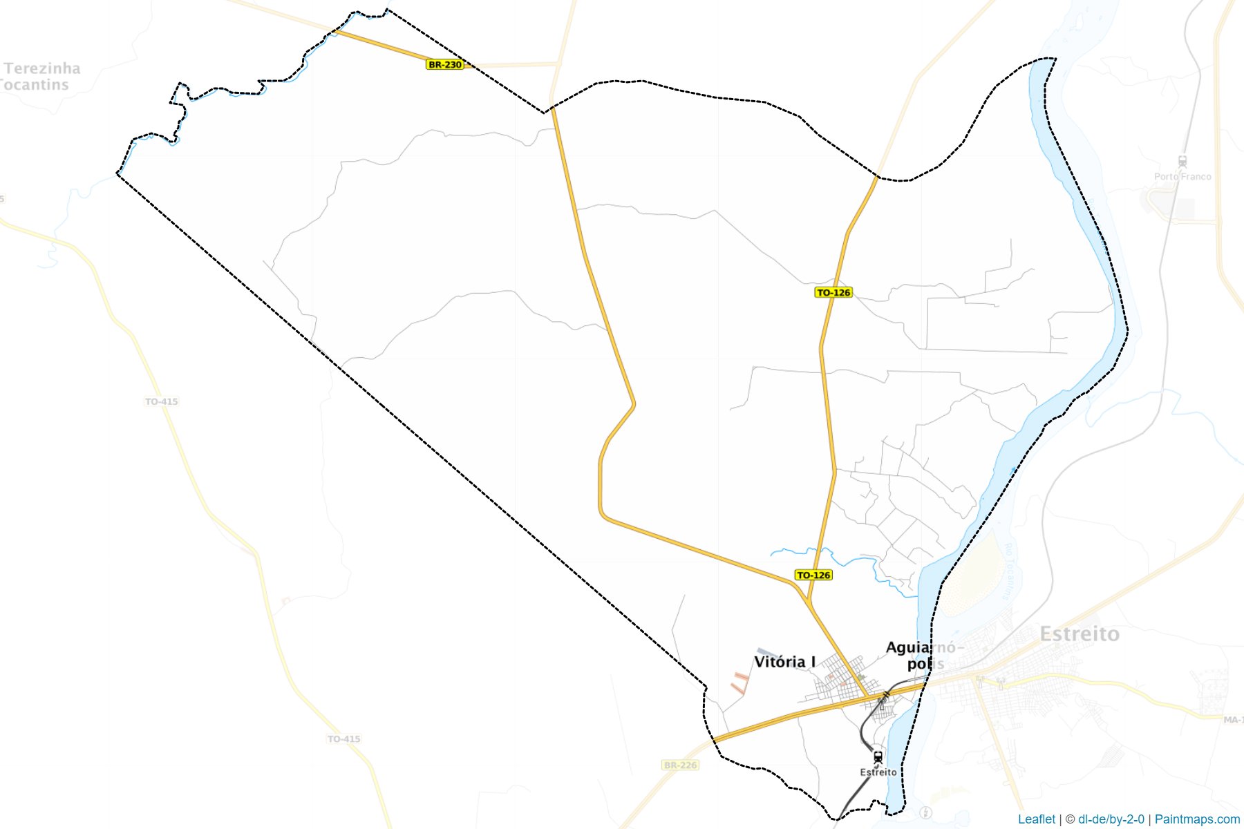 Muestras de recorte de mapas Aguiarnopolis (Tocantins)-1