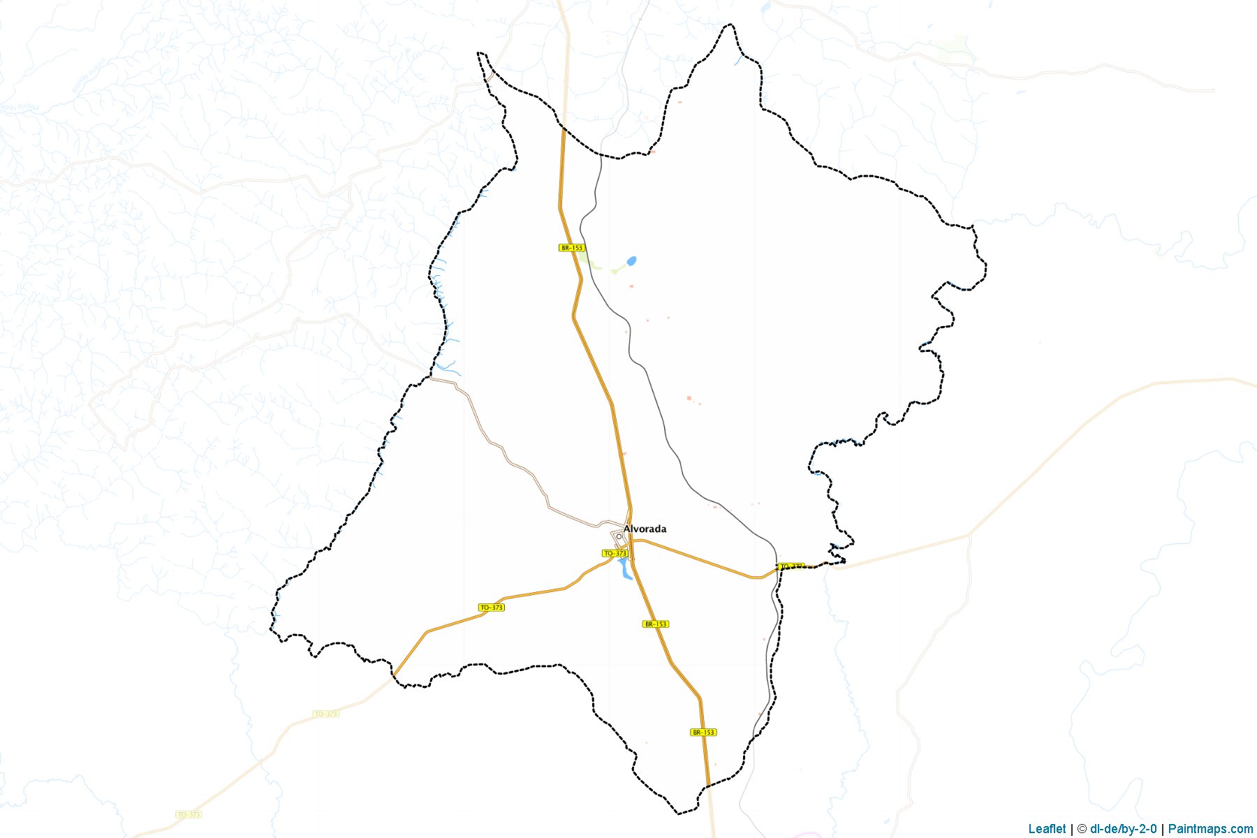 Muestras de recorte de mapas Alvorada (Tocantins)-1