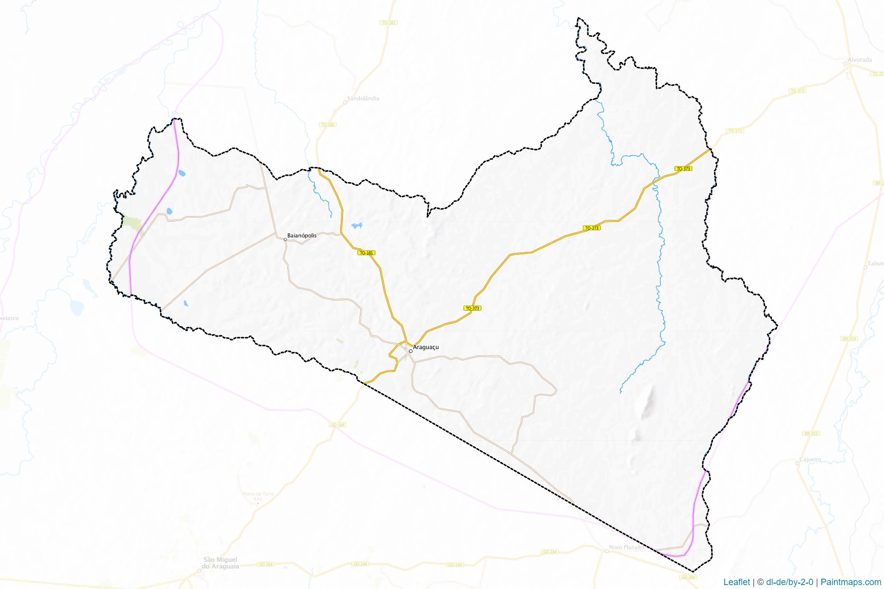 Muestras de recorte de mapas Araguacu (Tocantins)-1