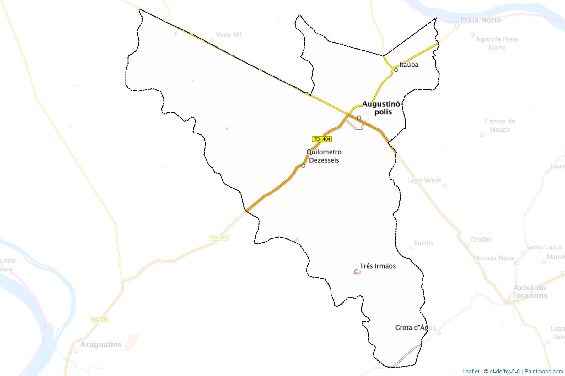 Muestras de recorte de mapas Augustinopolis (Tocantins)-1