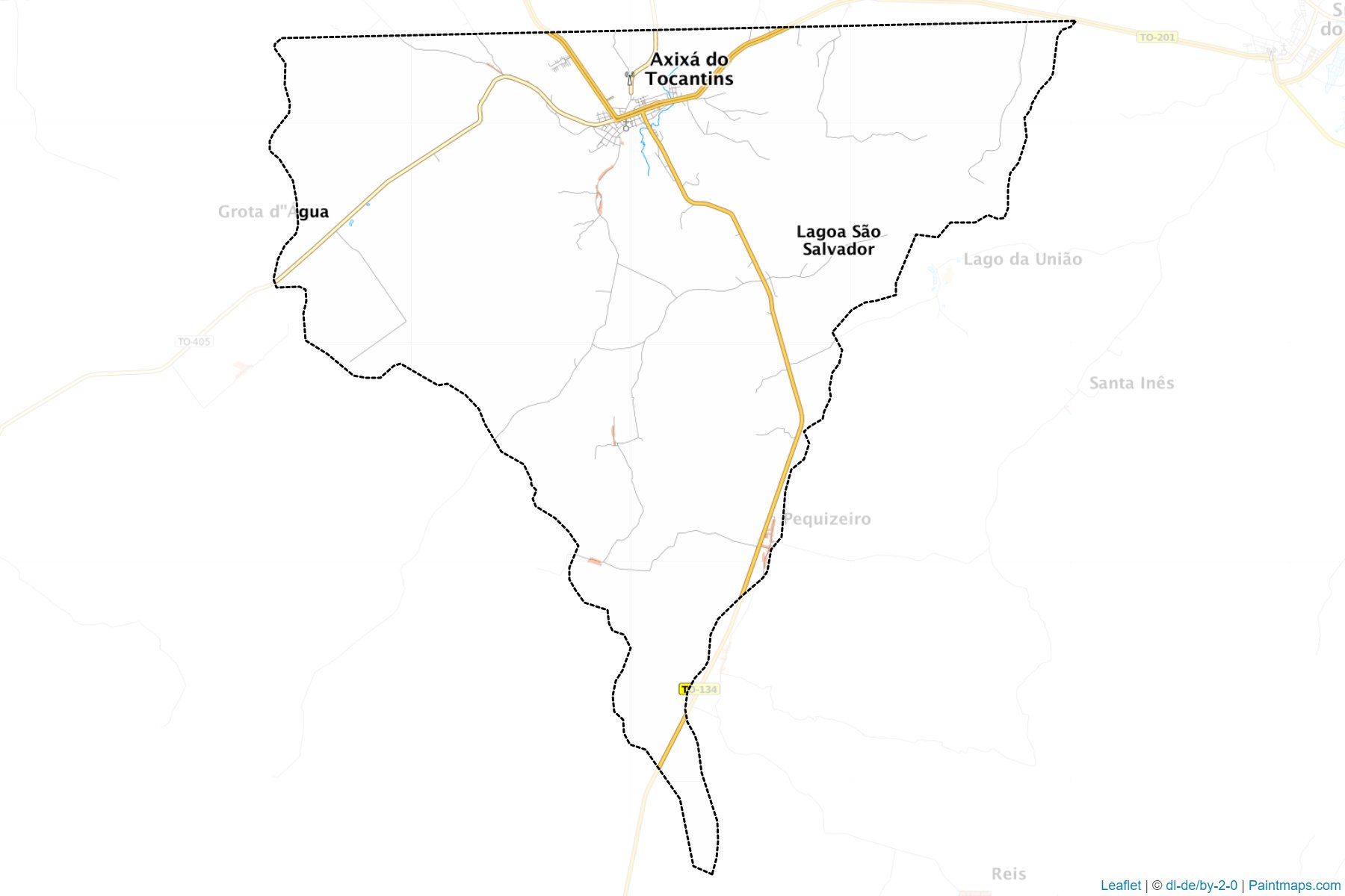 Muestras de recorte de mapas Axixa do Tocantins (Tocantins)-1