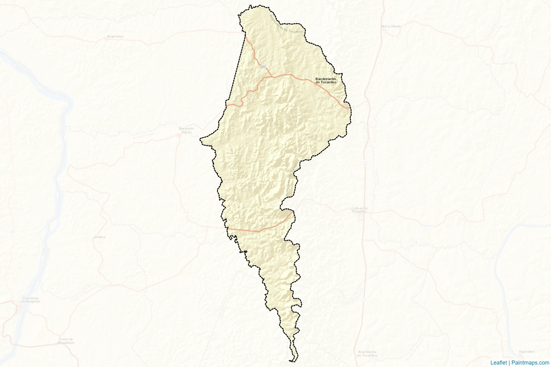 Bandeirantes do Tocantins (Tocantins) Map Cropping Samples-2