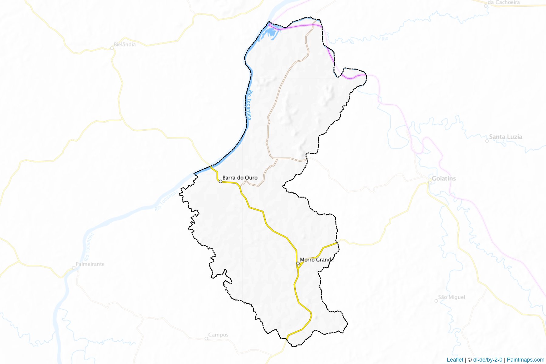 Muestras de recorte de mapas Barra do Ouro (Tocantins)-1