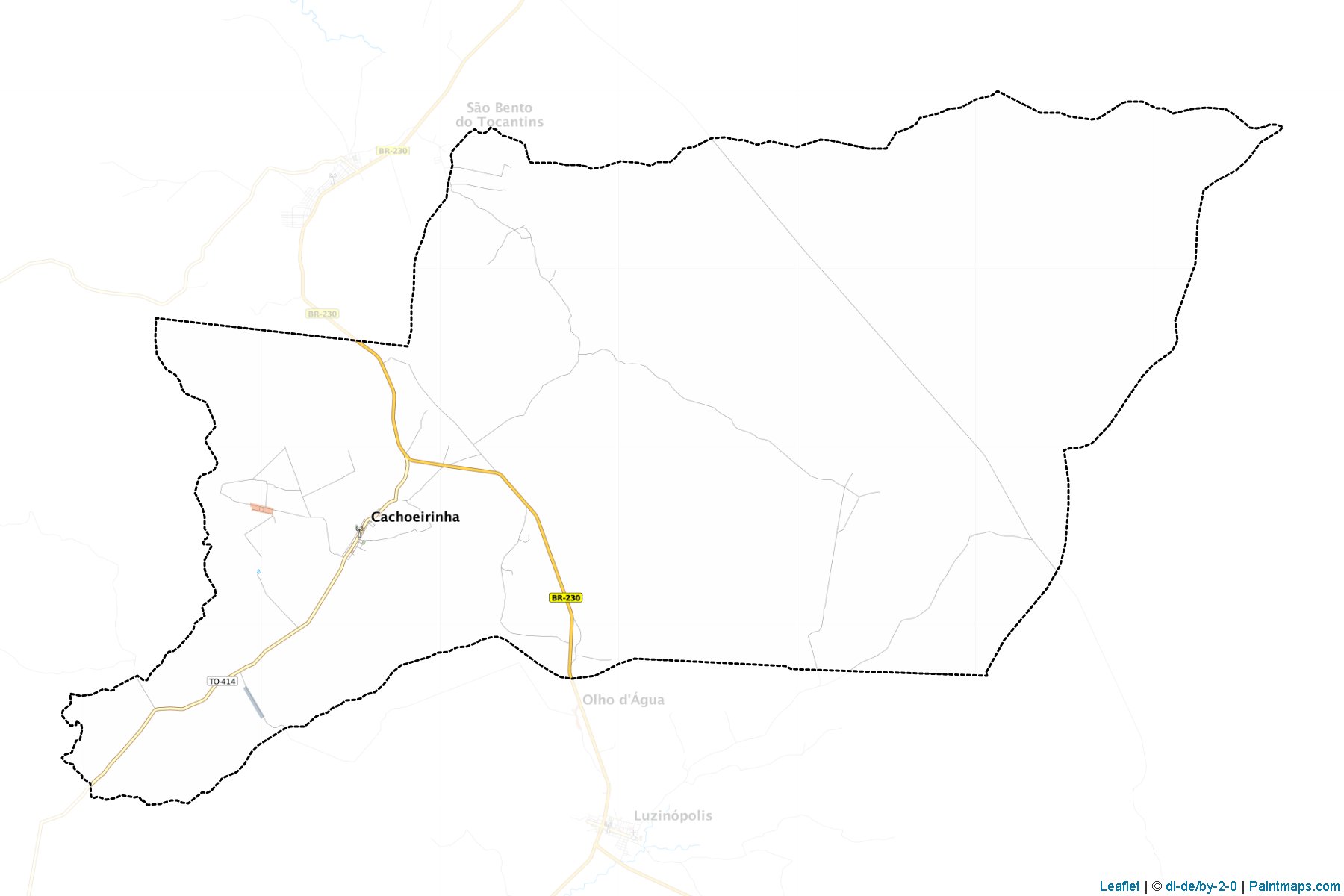 Muestras de recorte de mapas Cachoeirinha (Tocantins)-1