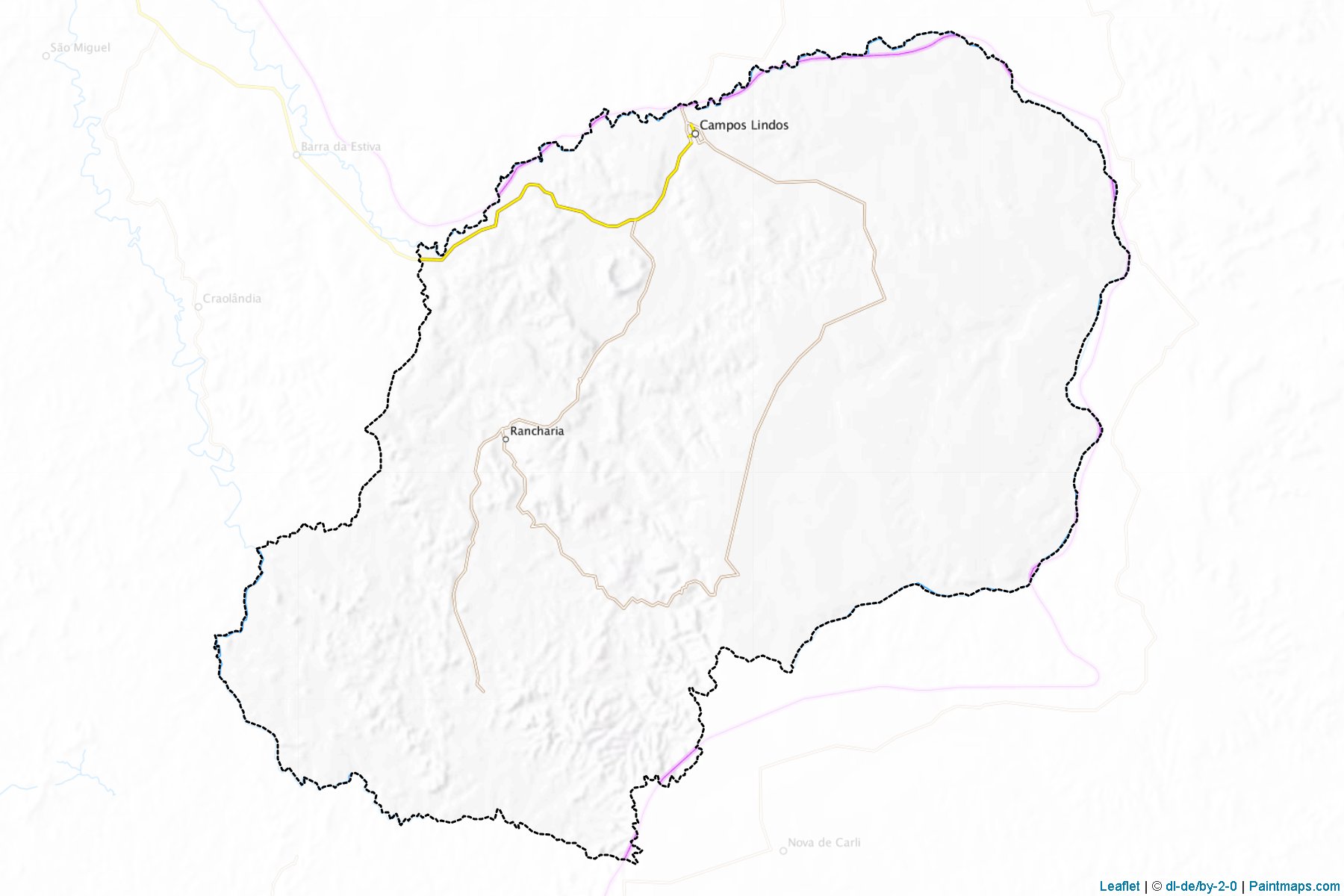 Muestras de recorte de mapas Campos Lindos (Tocantins)-1