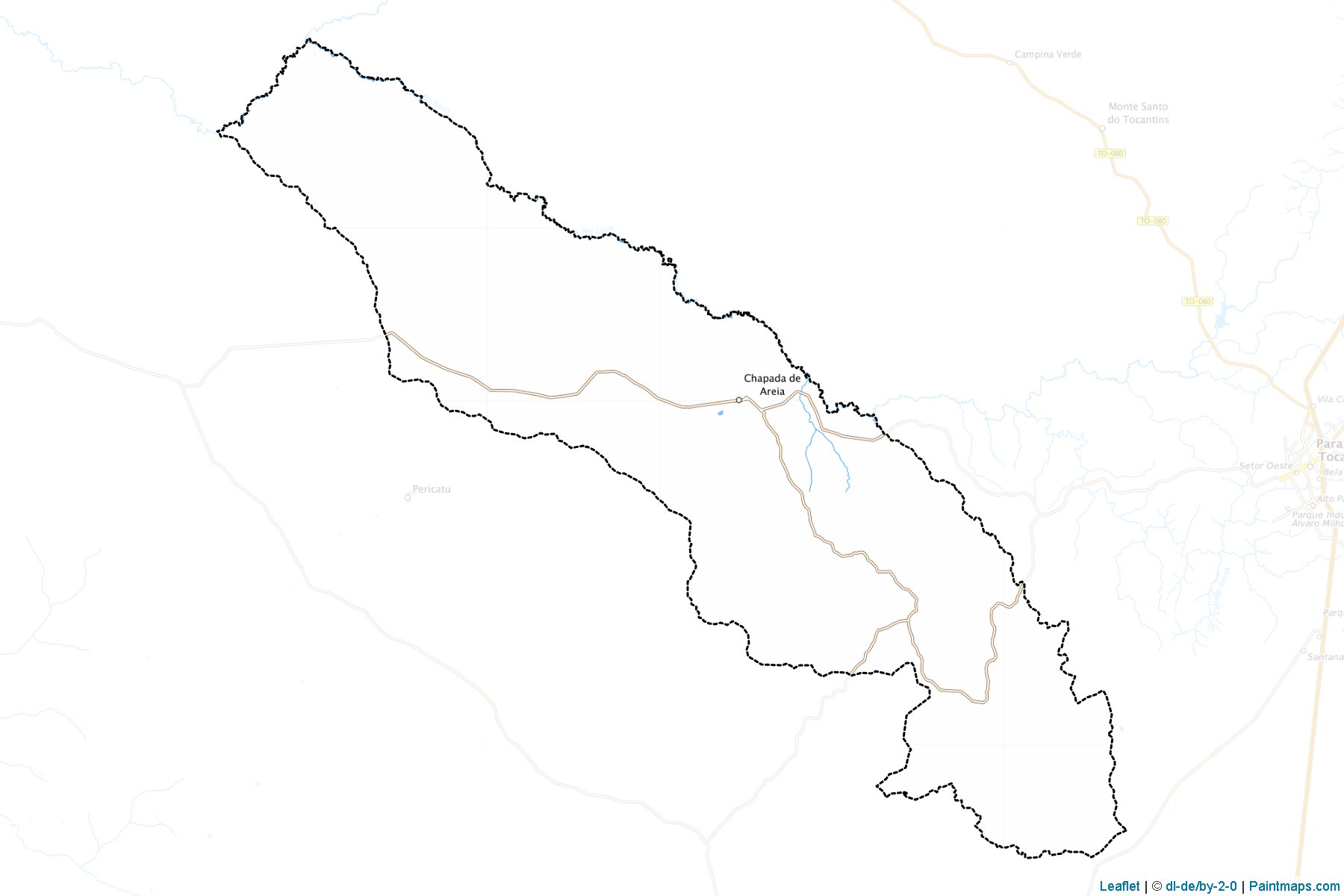 Muestras de recorte de mapas Chapada de Areia (Tocantins)-1