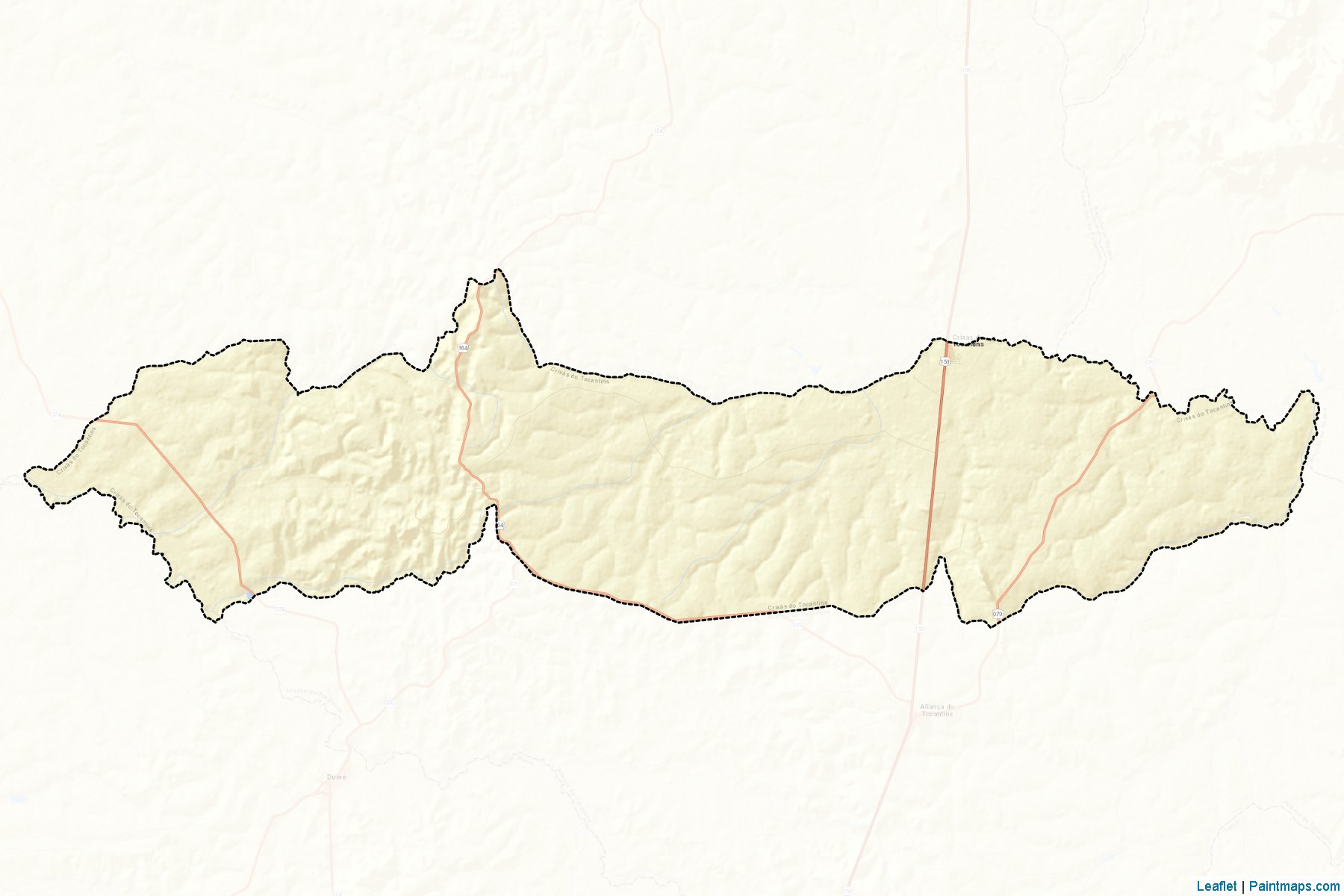 Muestras de recorte de mapas Crixas do Tocantins (Tocantins)-2