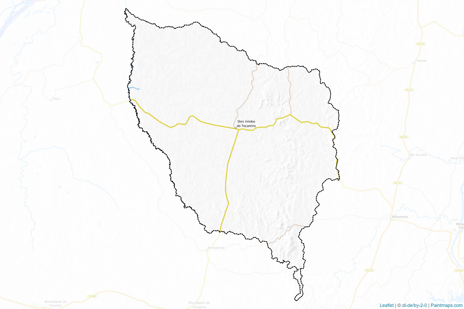 Muestras de recorte de mapas Dois Irmaos do Tocantins (Tocantins)-1