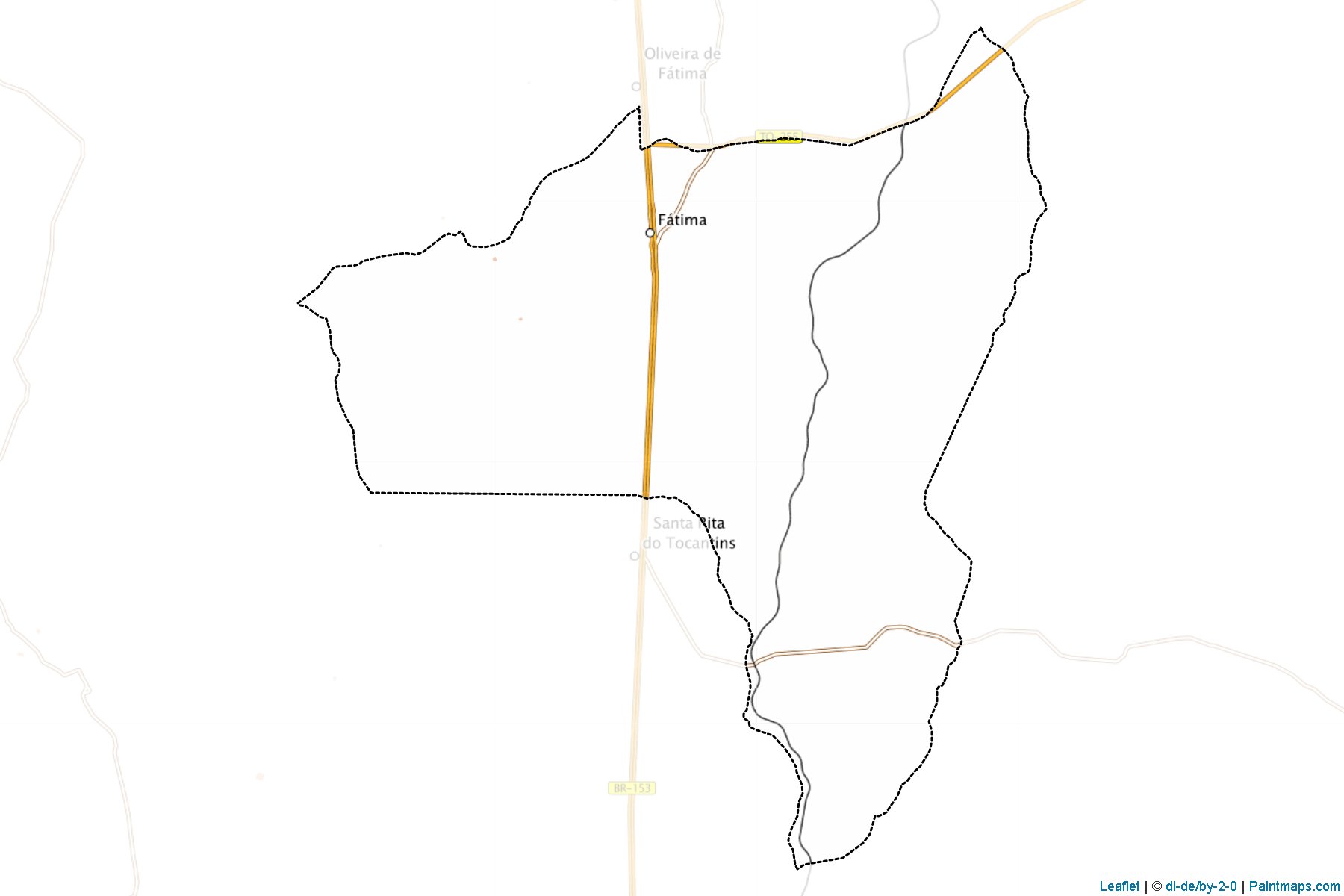 Muestras de recorte de mapas Fatima (Tocantins)-1