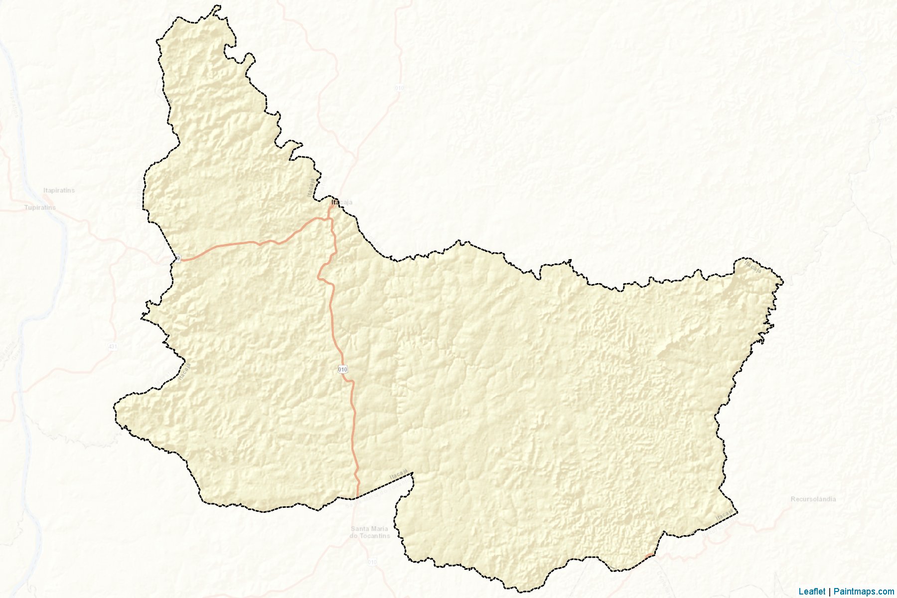 Muestras de recorte de mapas Itacaja (Tocantins)-2