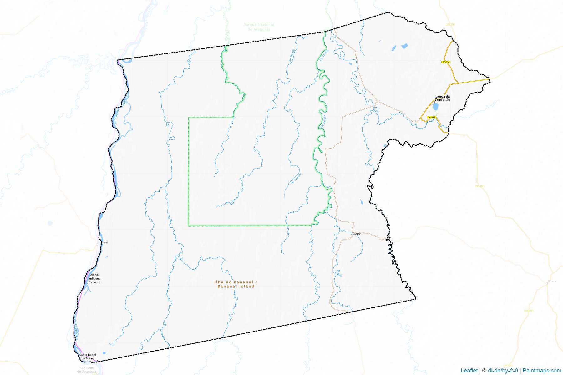 Muestras de recorte de mapas Lagoa da Confusao (Tocantins)-1