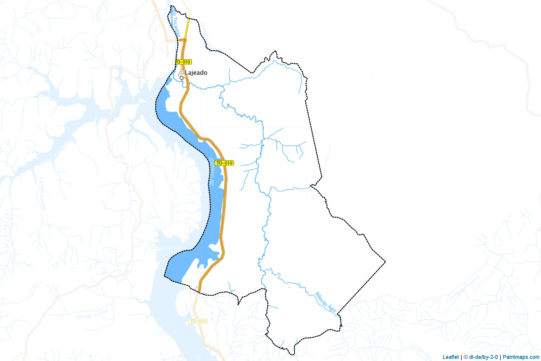 Muestras de recorte de mapas Lajeado (Tocantins)-1