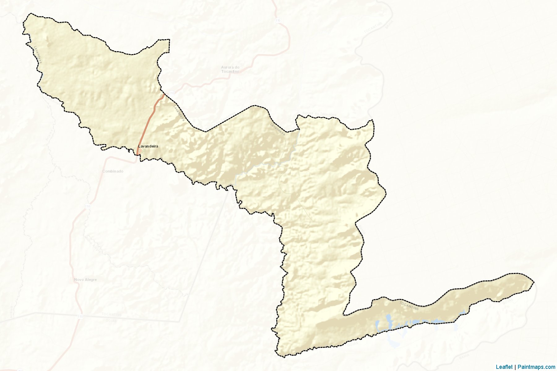 Muestras de recorte de mapas Lavandeira (Tocantins)-2