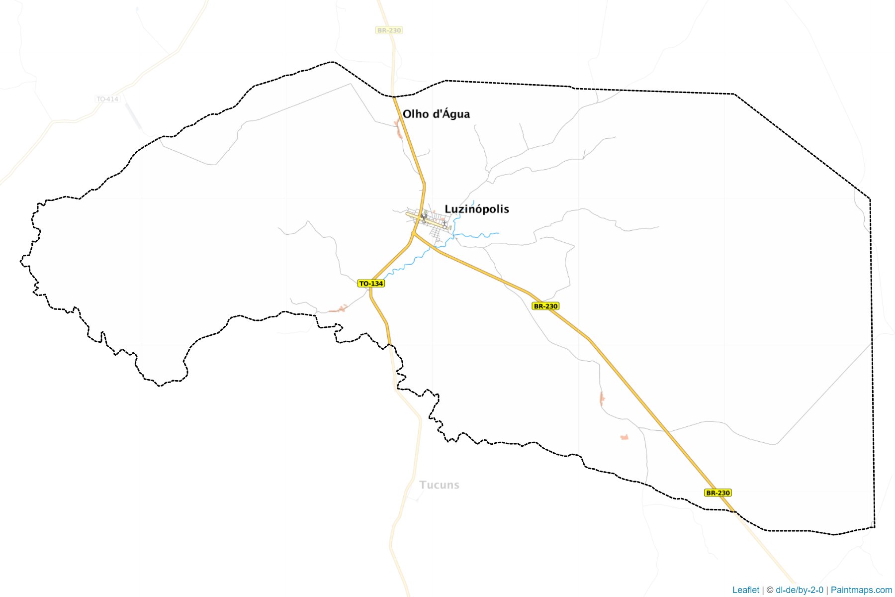 Muestras de recorte de mapas Luzinopolis (Tocantins)-1