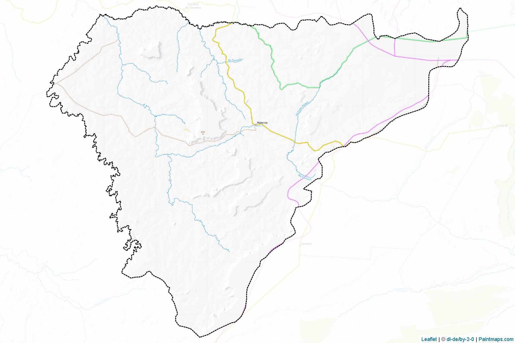 Muestras de recorte de mapas Mateiros (Tocantins)-1