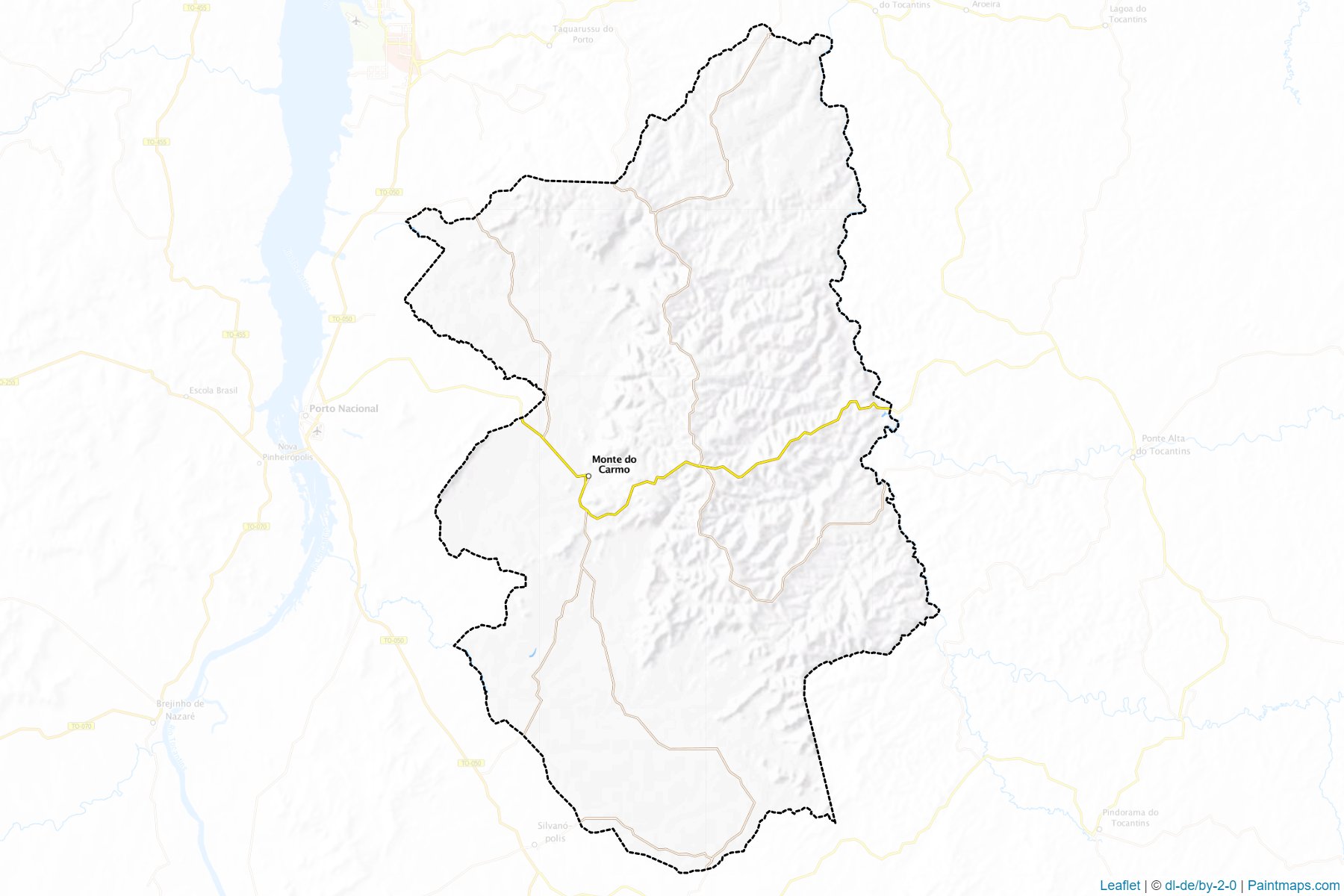 Muestras de recorte de mapas Monte do Carmo (Tocantins)-1