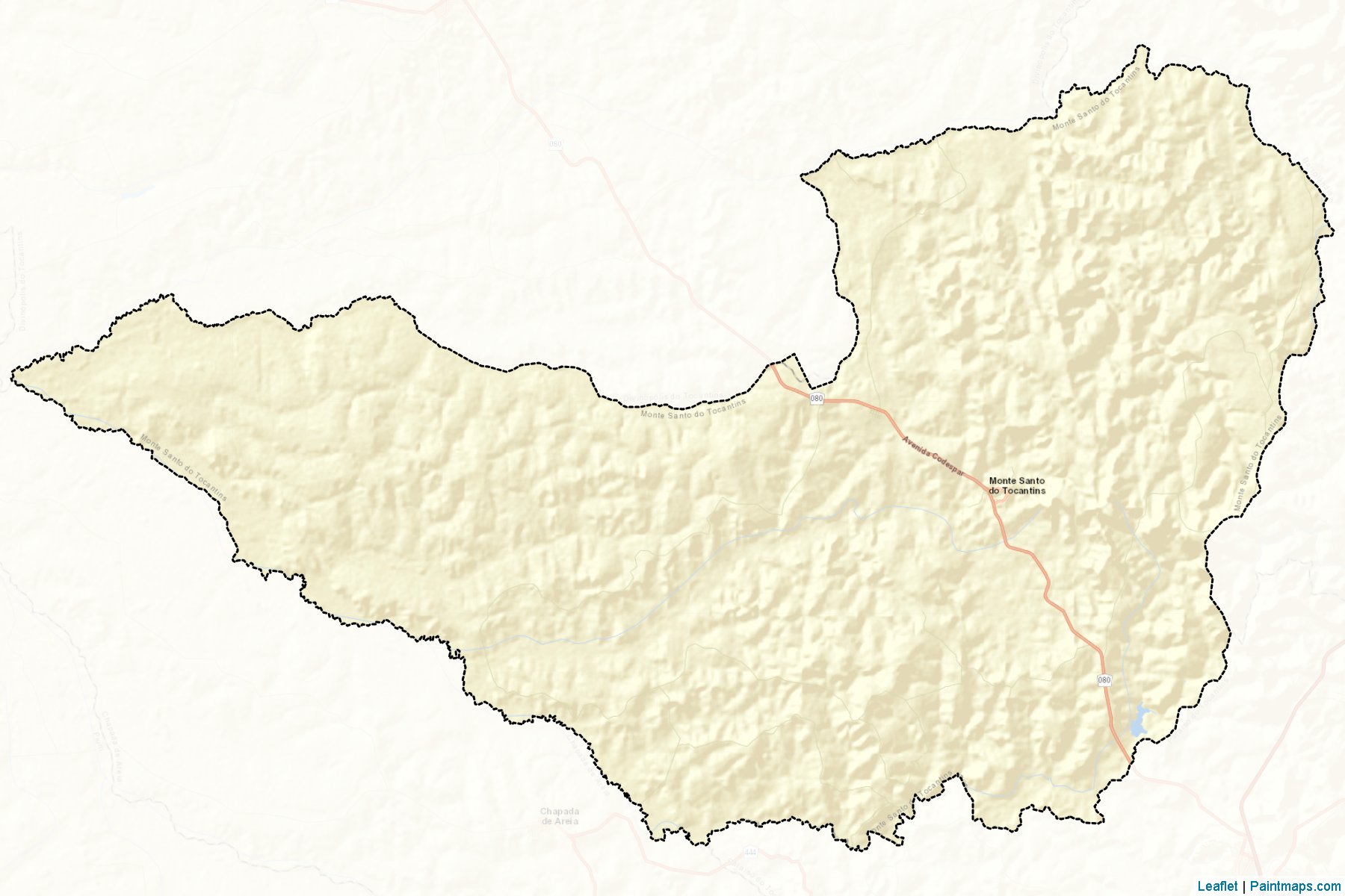 Monte Santo do Tocantins (Tocantins) Map Cropping Samples-2