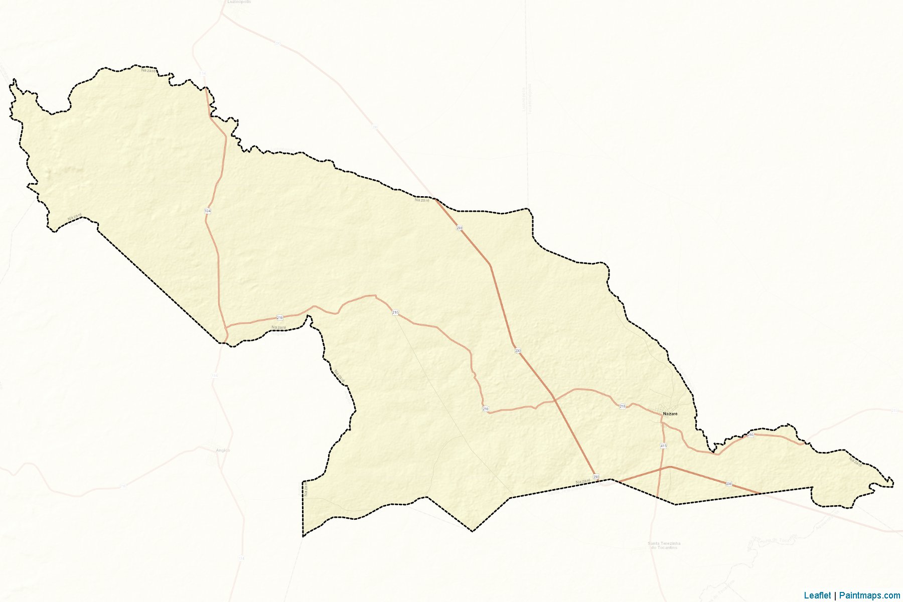 Muestras de recorte de mapas Nazare (Tocantins)-2