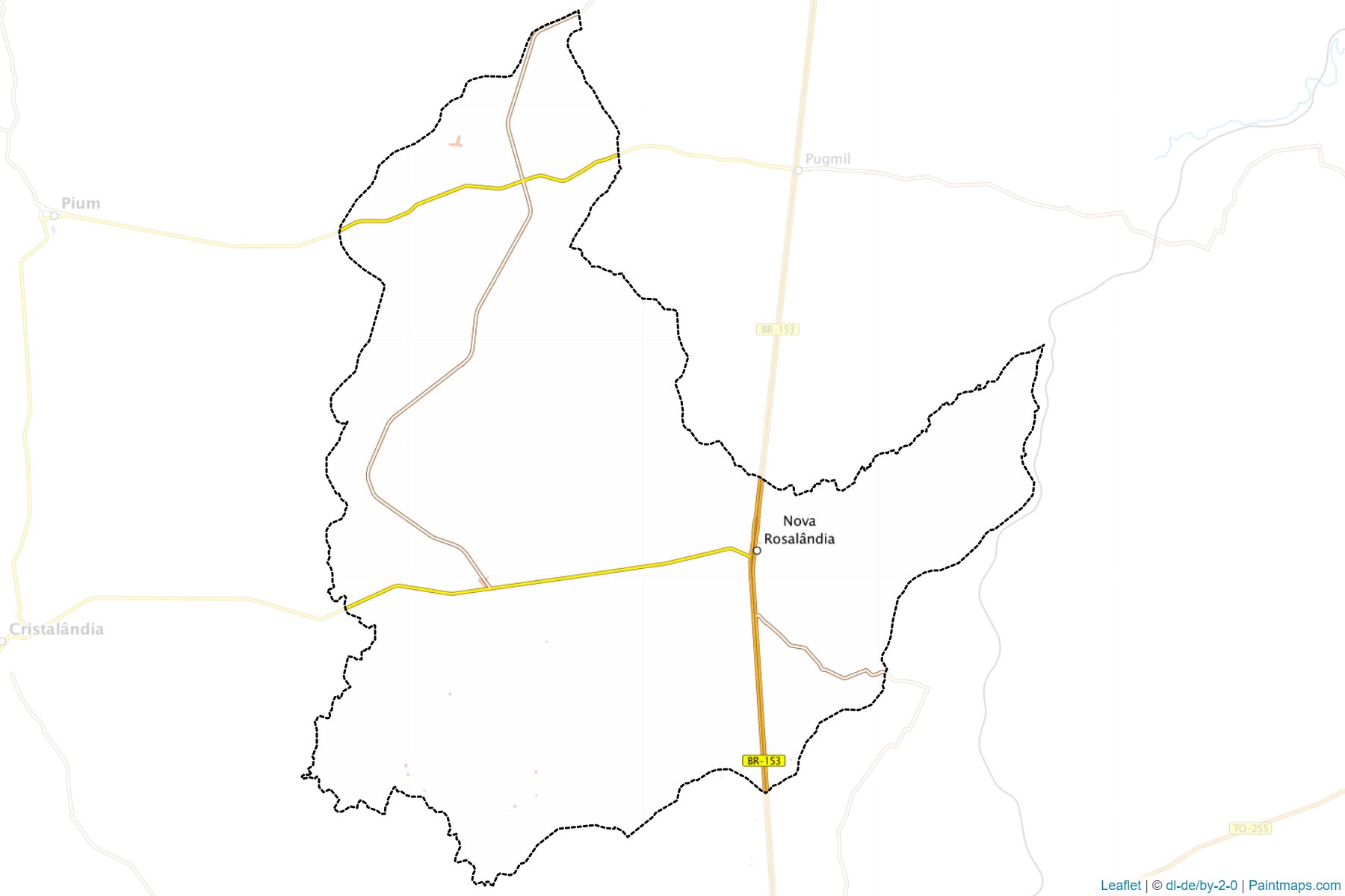 Muestras de recorte de mapas Nova Rosalandia (Tocantins)-1