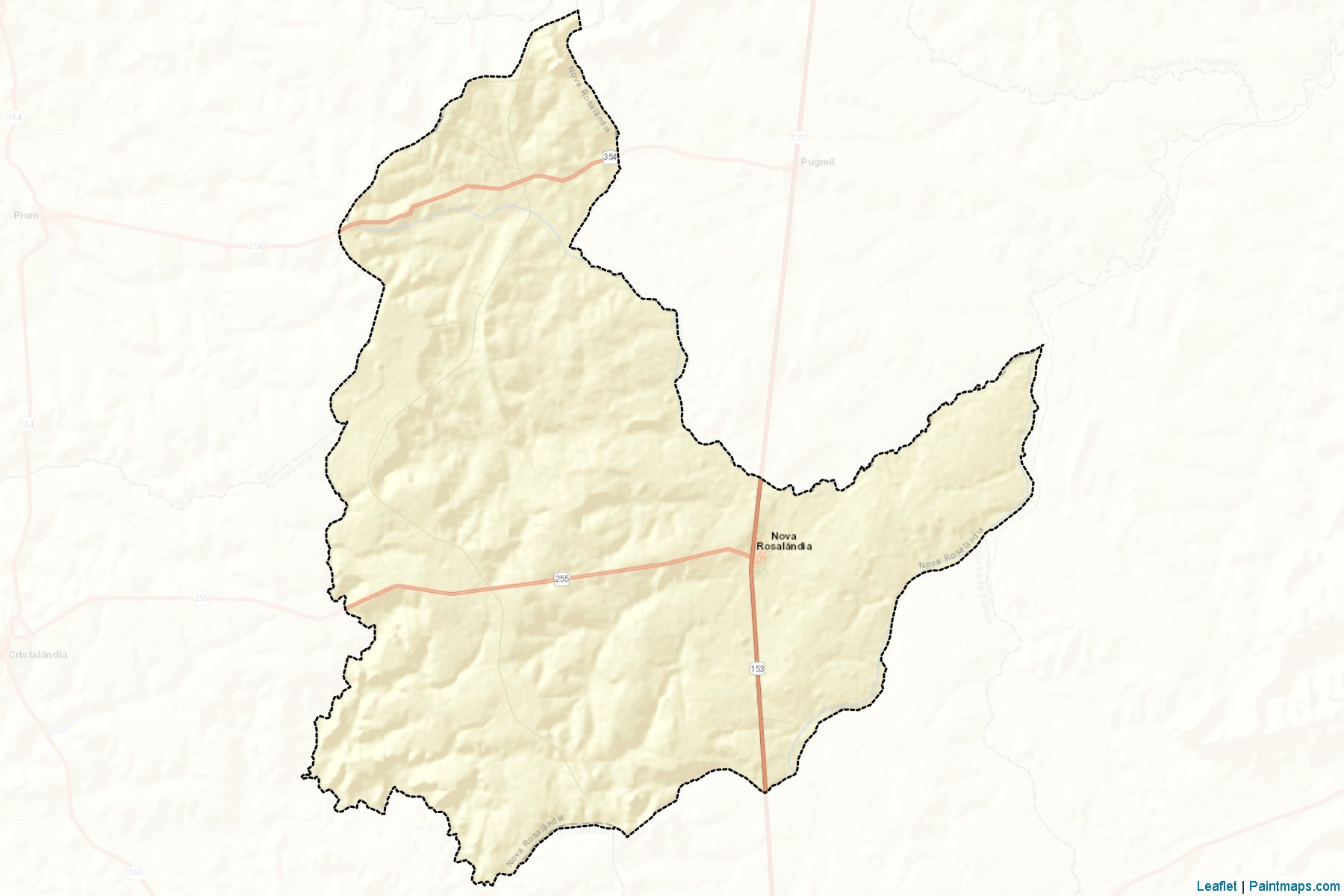 Muestras de recorte de mapas Nova Rosalandia (Tocantins)-2