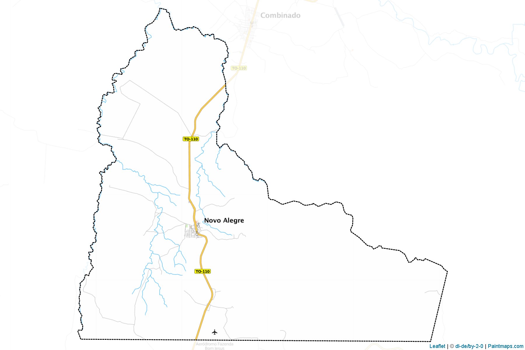 Muestras de recorte de mapas Novo Alegre (Tocantins)-1