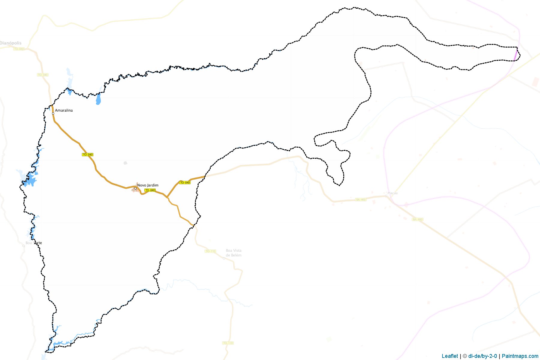 Muestras de recorte de mapas Novo Jardim (Tocantins)-1