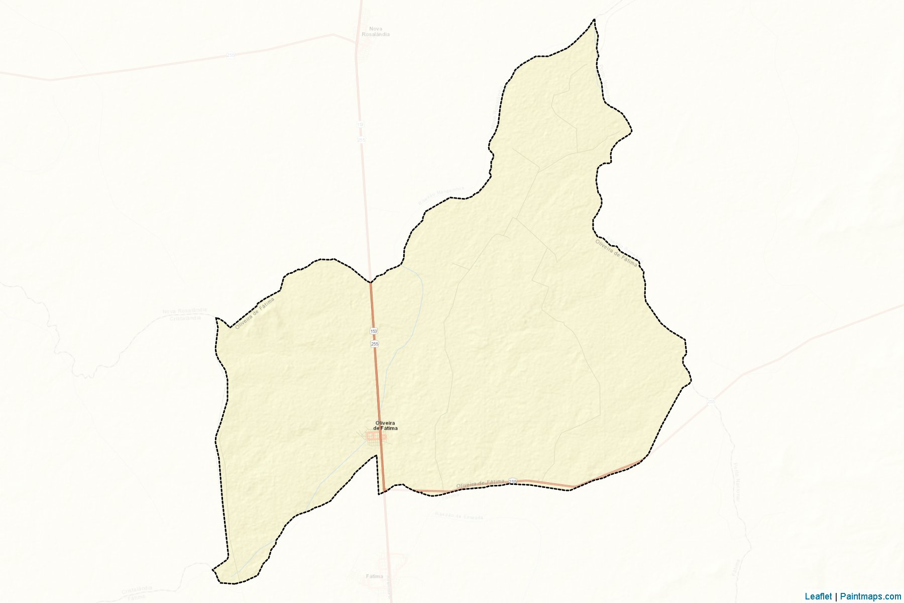 Muestras de recorte de mapas Oliveira de Fatima (Tocantins)-2