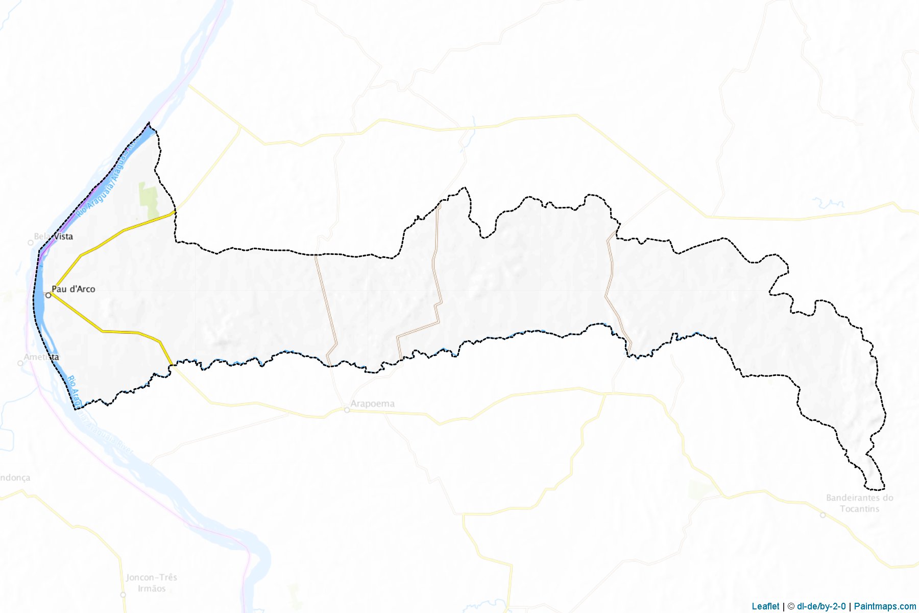 Muestras de recorte de mapas Pau D'Arco (Tocantins)-1