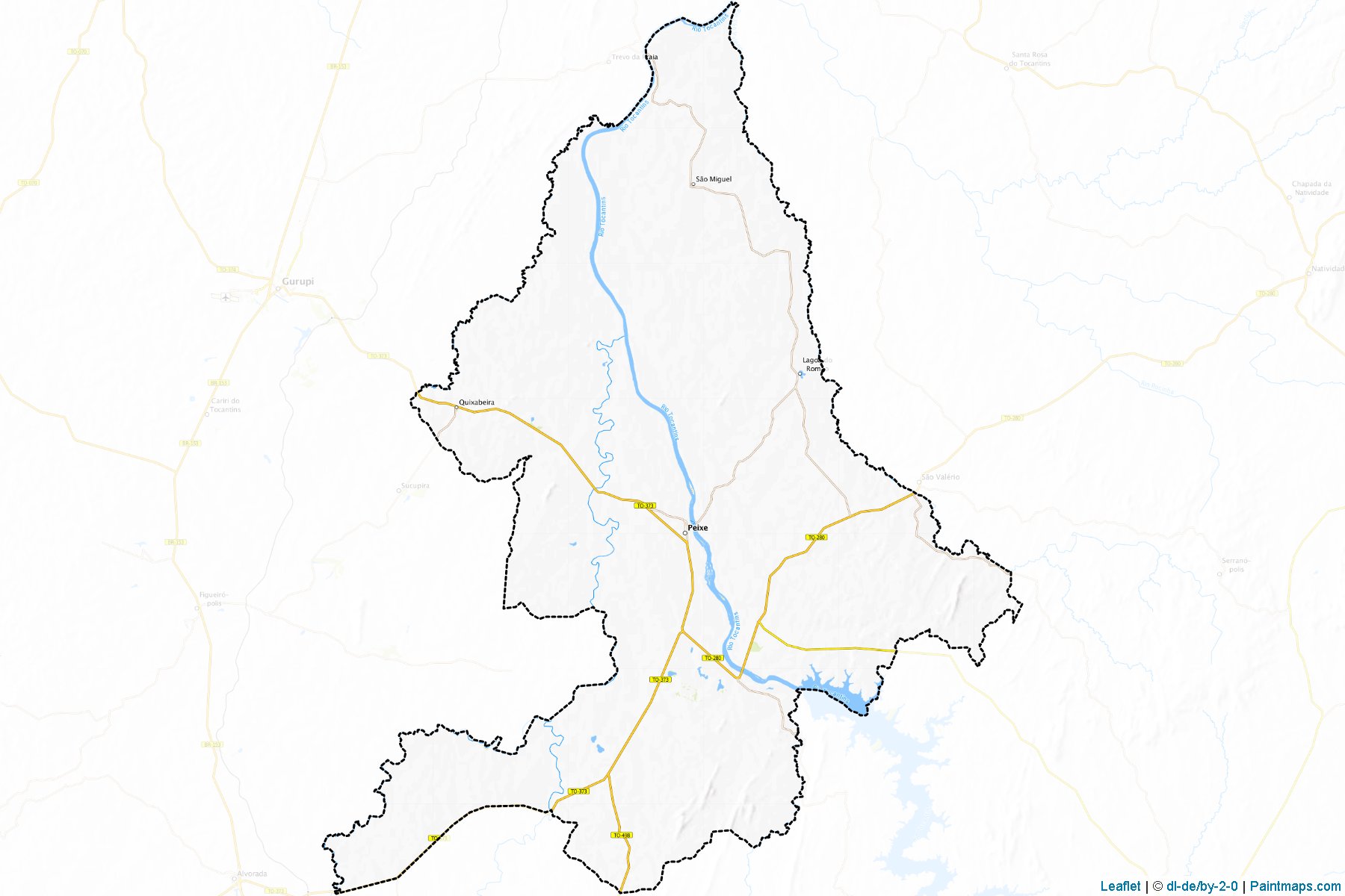 Muestras de recorte de mapas Peixe (Tocantins)-1