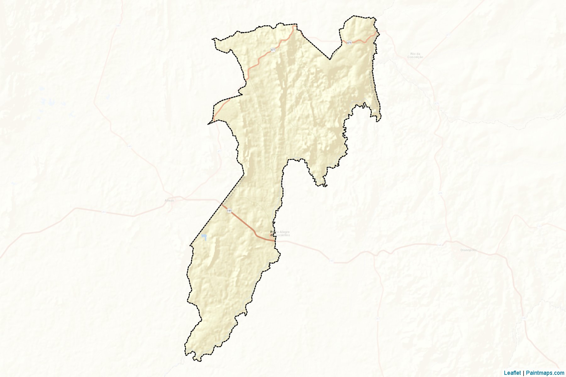 Muestras de recorte de mapas Porto Alegre do Tocantins (Tocantins)-2