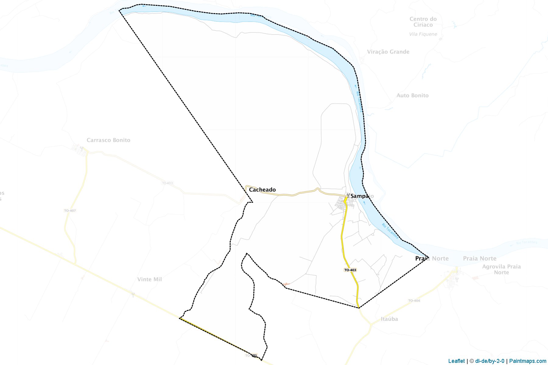 Muestras de recorte de mapas Sampaio (Tocantins)-1