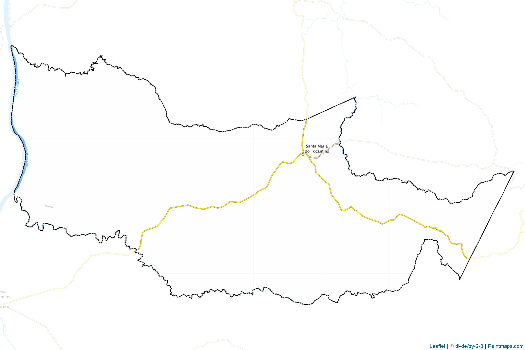 Muestras de recorte de mapas Santa Maria do Tocantins (Tocantins)-1