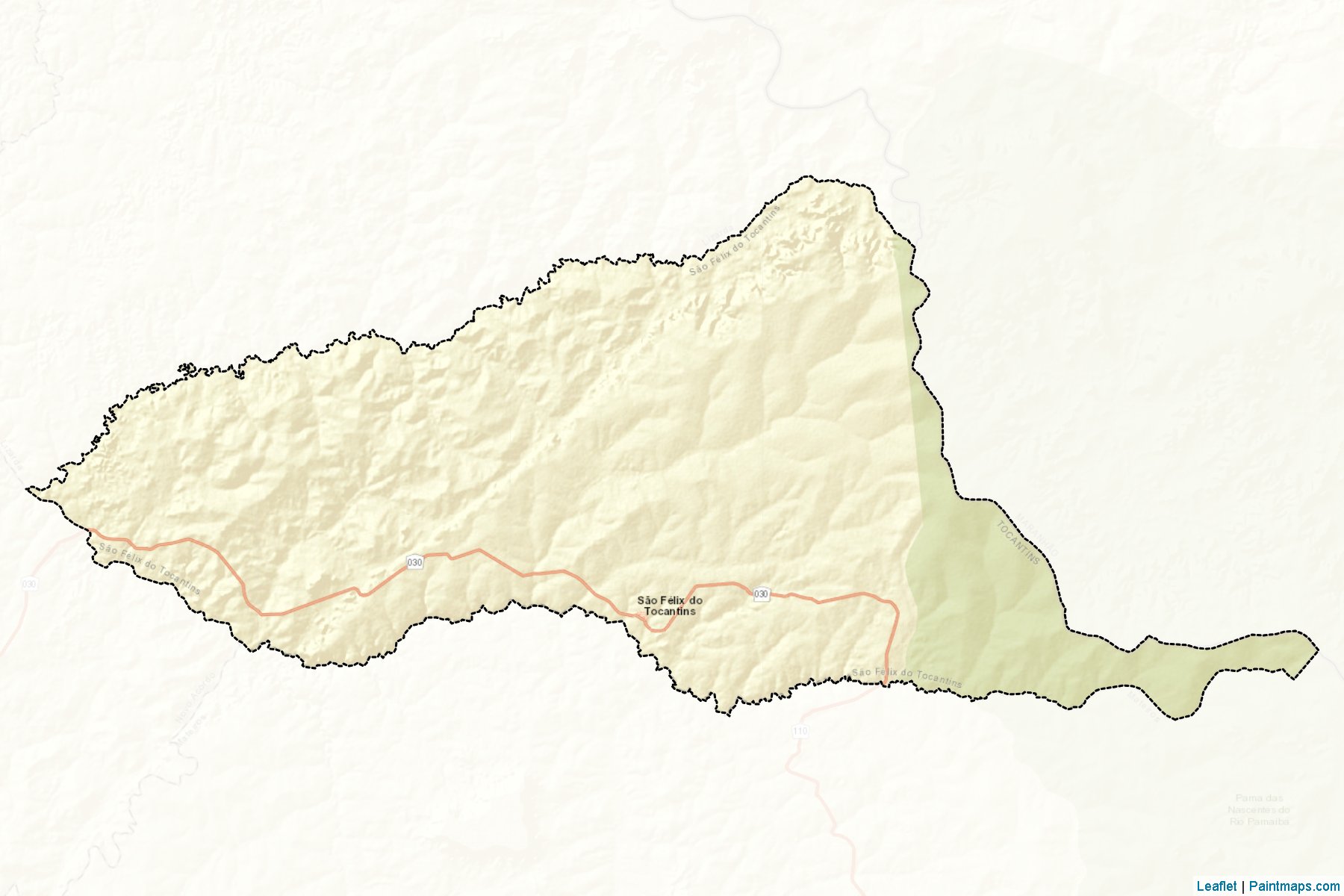 Muestras de recorte de mapas Sao Felix do Tocantins (Tocantins)-2