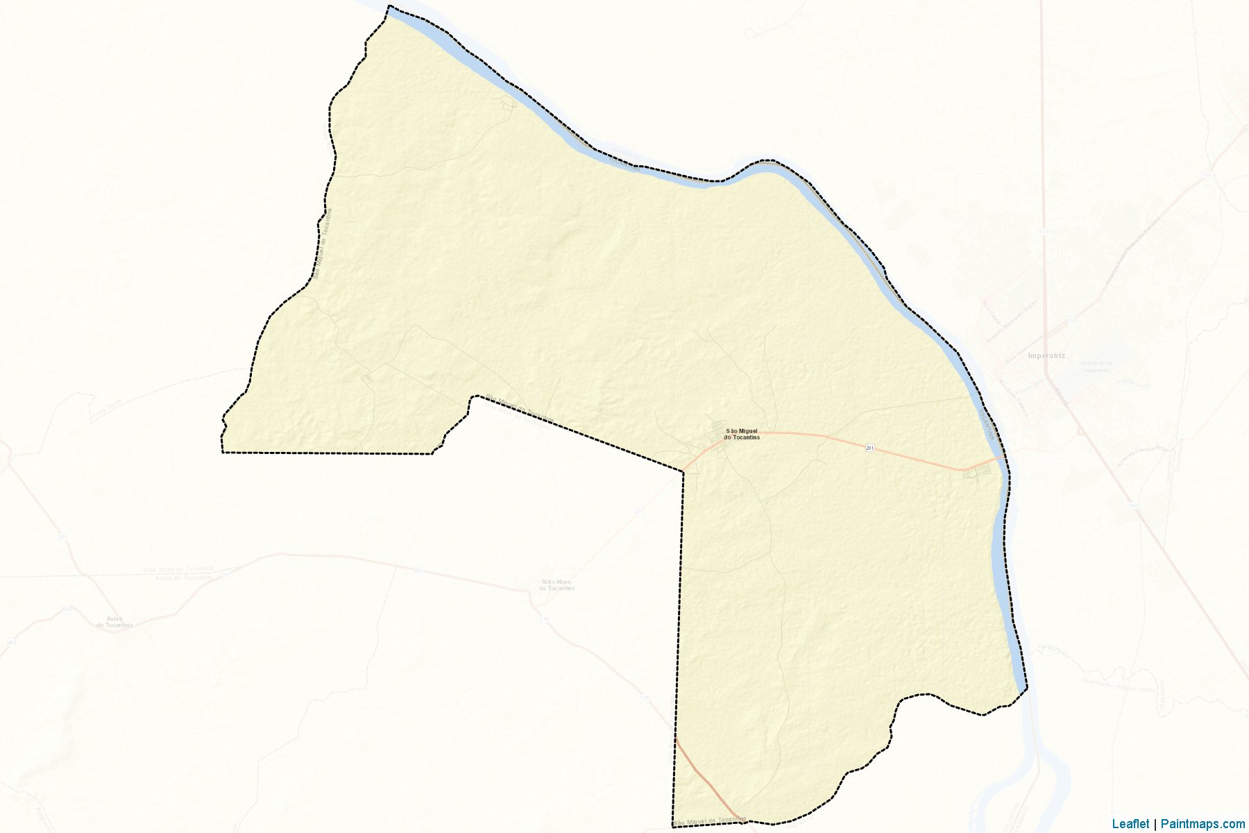 Muestras de recorte de mapas Sao Miguel do Tocantins (Tocantins)-2