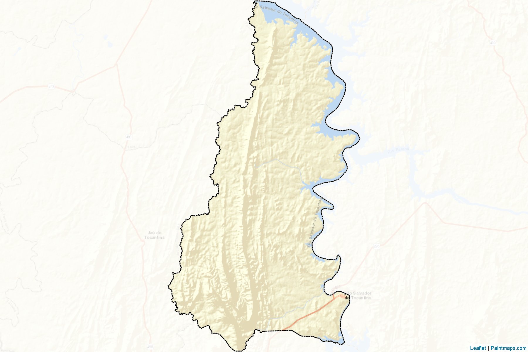 Muestras de recorte de mapas Sao Salvador do Tocantins (Tocantins)-2