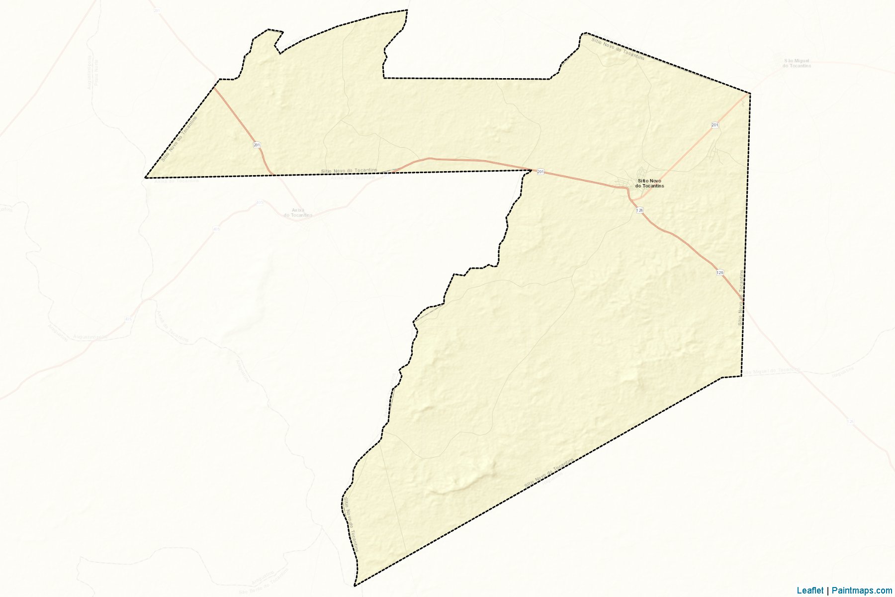 Muestras de recorte de mapas Sitio Novo do Tocantins (Tocantins)-2