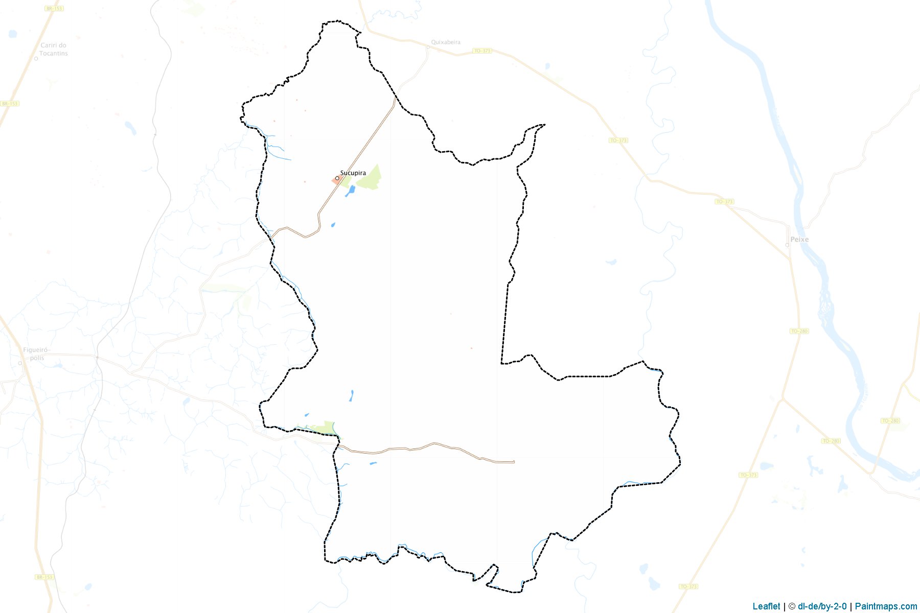 Muestras de recorte de mapas Sucupira (Tocantins)-1