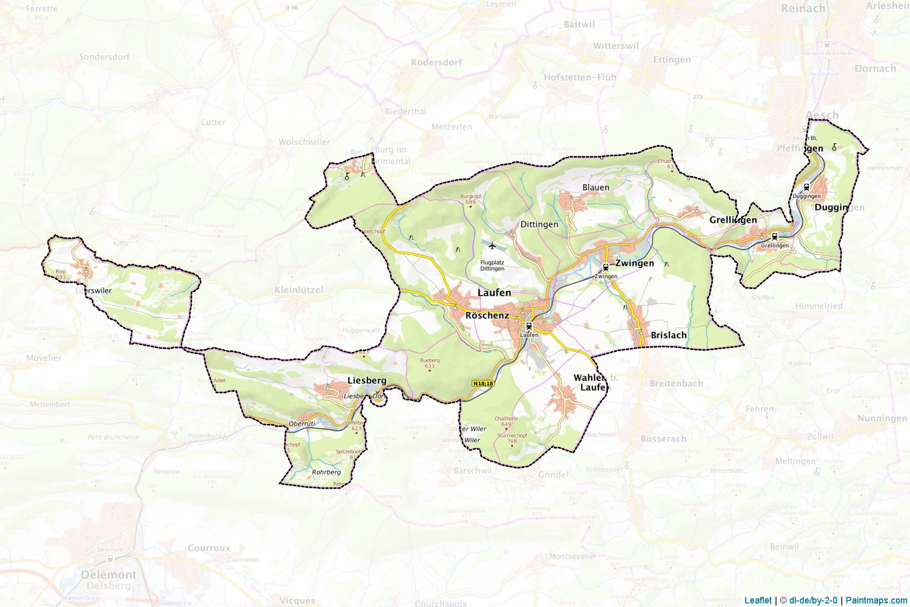 Laufen (Basel-Country) Map Cropping Samples-1